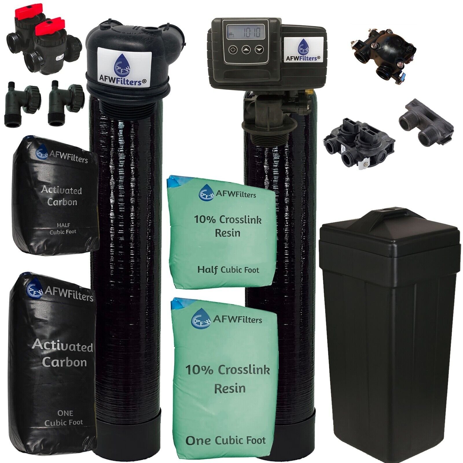 56SXT-10% Combo AFWFilters Built Fleck 5600SXT 48k Grain Softener and Carbon