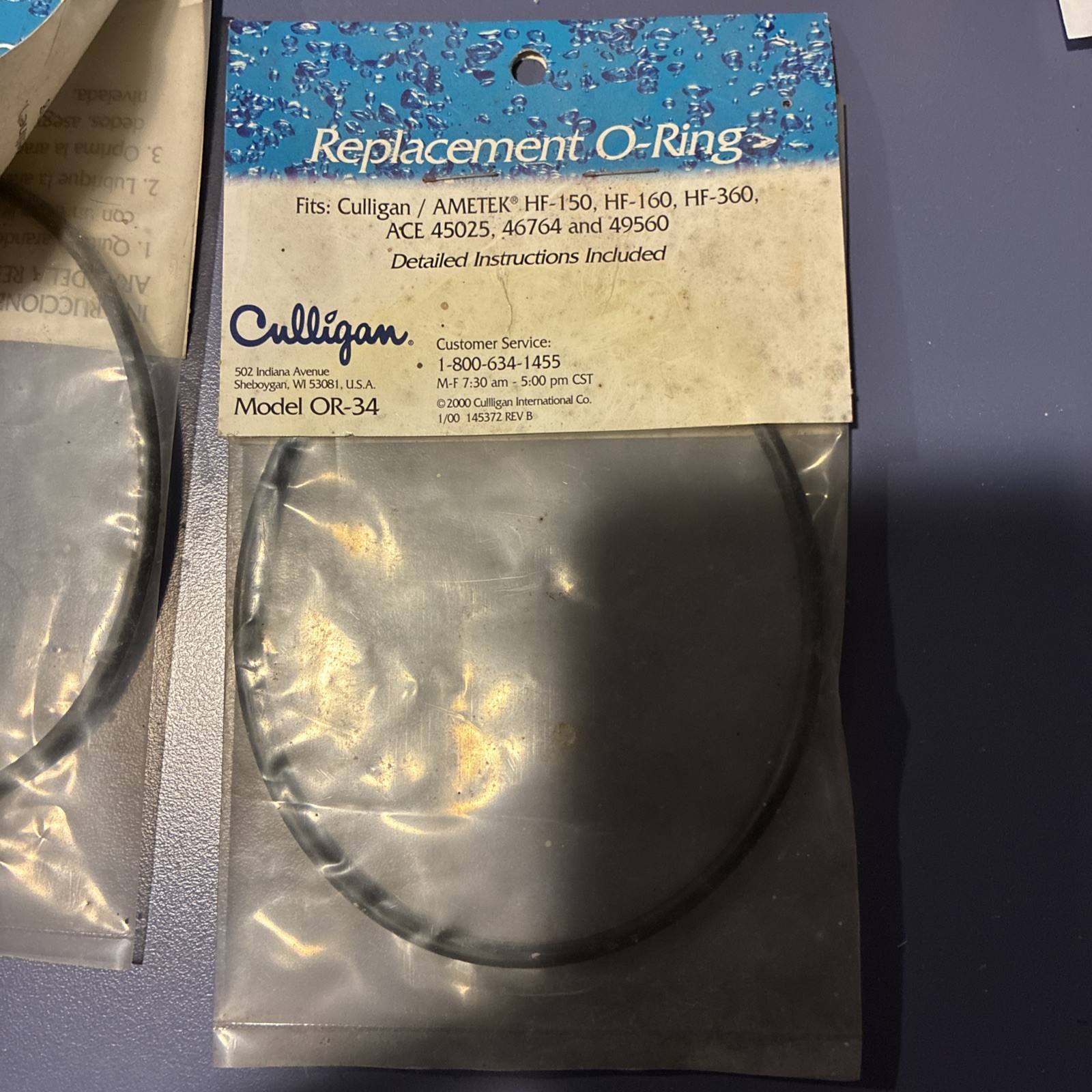 Culligan OR-34 Water Filter Housing O-Ring, 3/4-Inch – Quantity 2