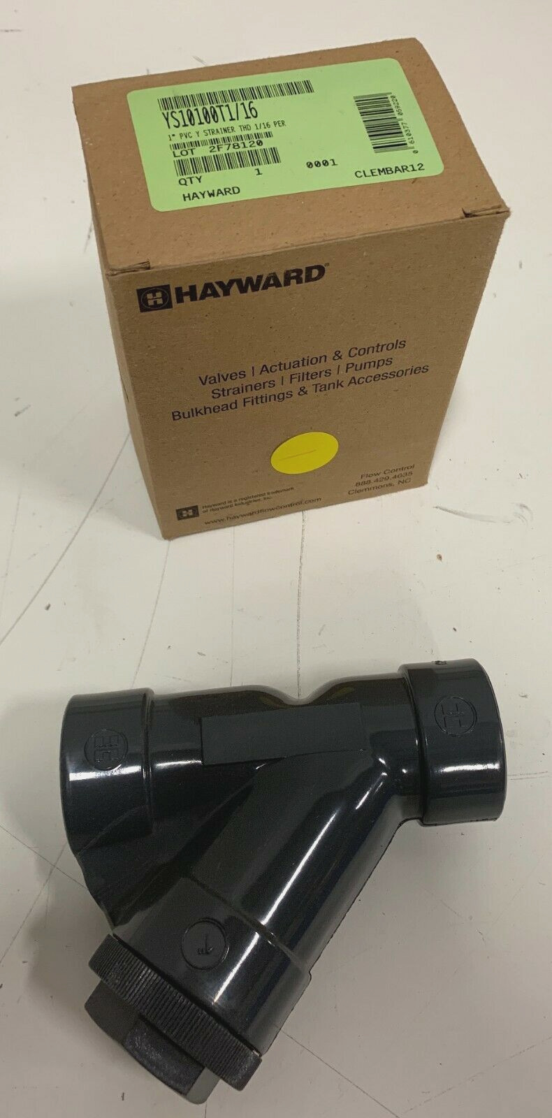 HAYWARD YS10100T YS10100T1/16 1″, 1/16 Threaded, PVC, Y Strainer, 150 psi