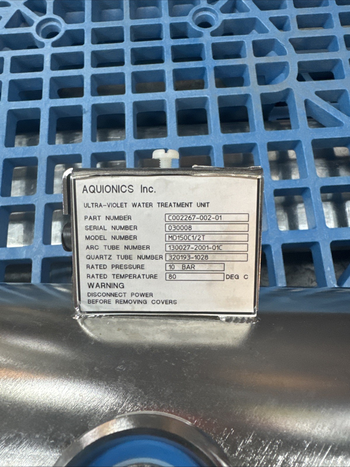 Aquionics Ultra-Violet Water Treatment Unit MD150C1/2T