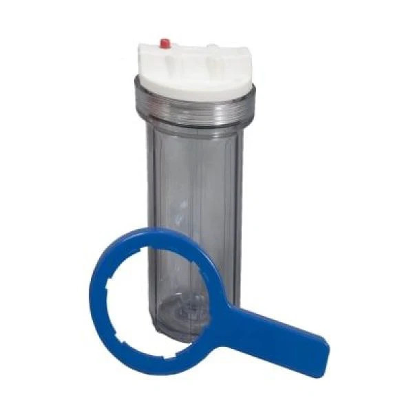 SWT Clear Housing for 2.5 by 10in Cartridge with 3/4 inch Ports with Wrench