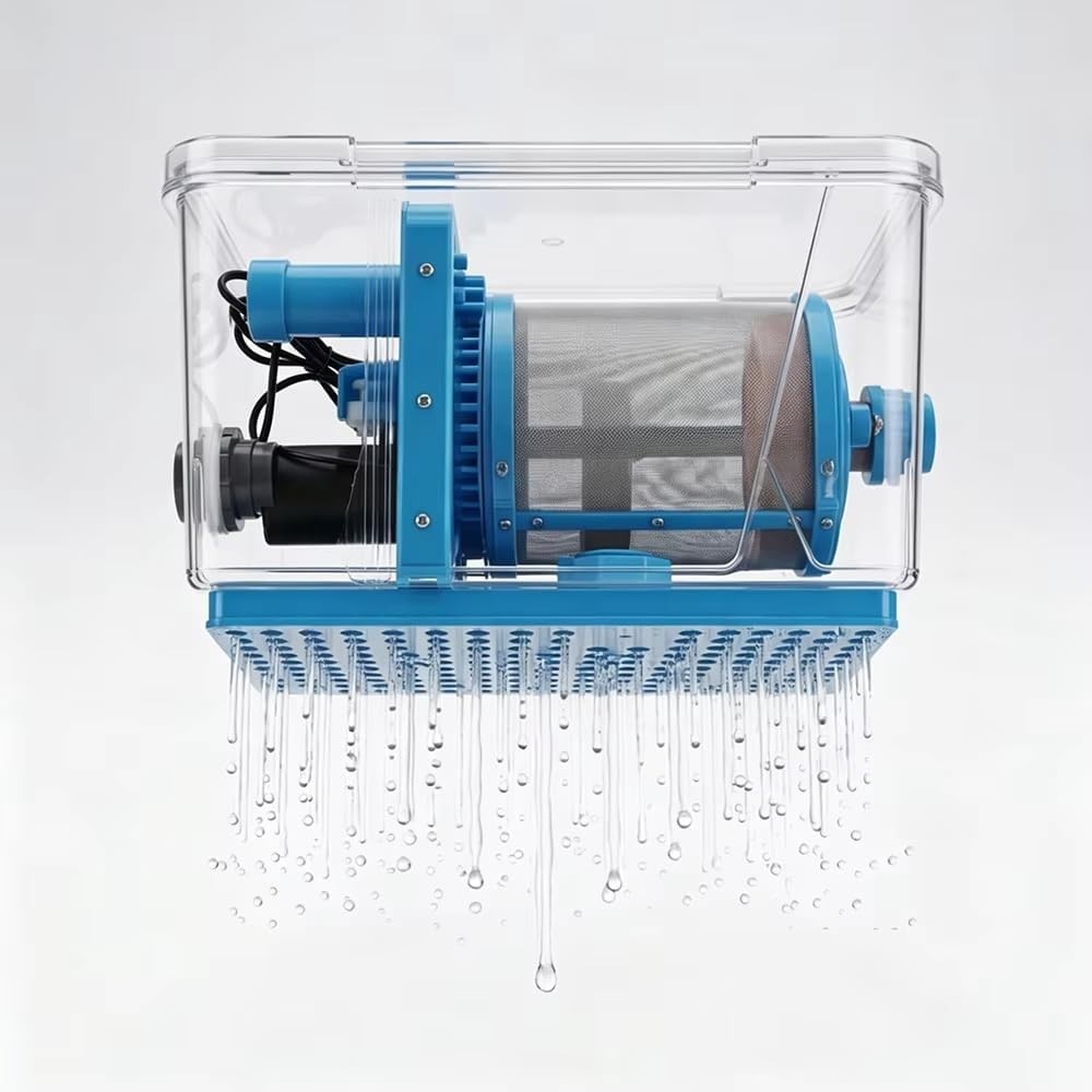 Automatic Backwash Filter, Rotary Drum Microfilter for Fish Ponds and Aquariums