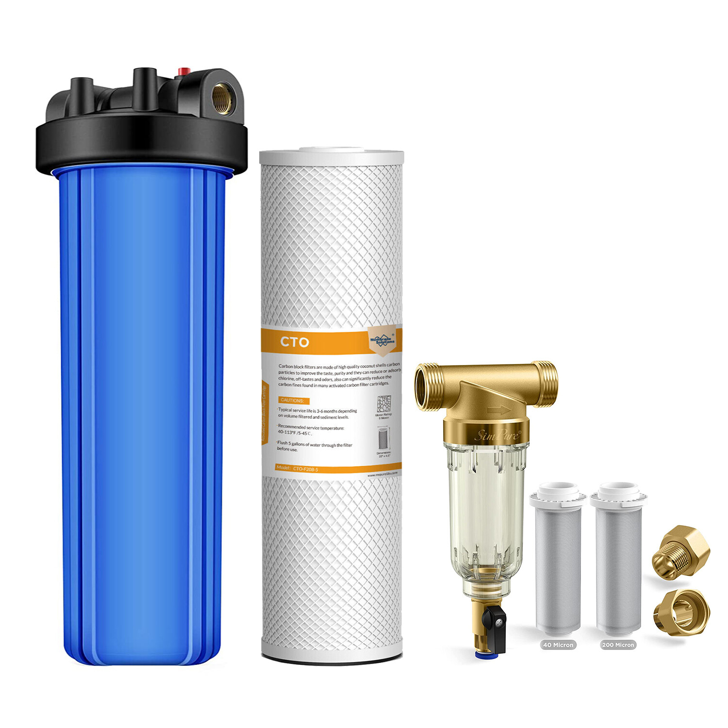 Whole House Pre-Filter Sediment System & 20 Inch Water Filter Housing Filtration