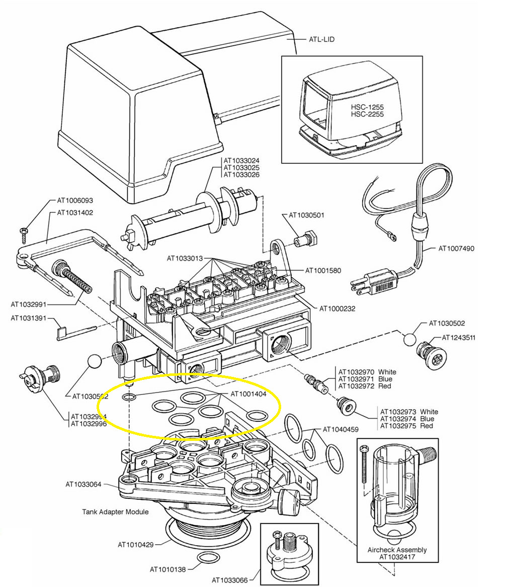 “New” K-7 Autotrol O-ring Kit Tank Adapter to Valve Body Water Softener Parts