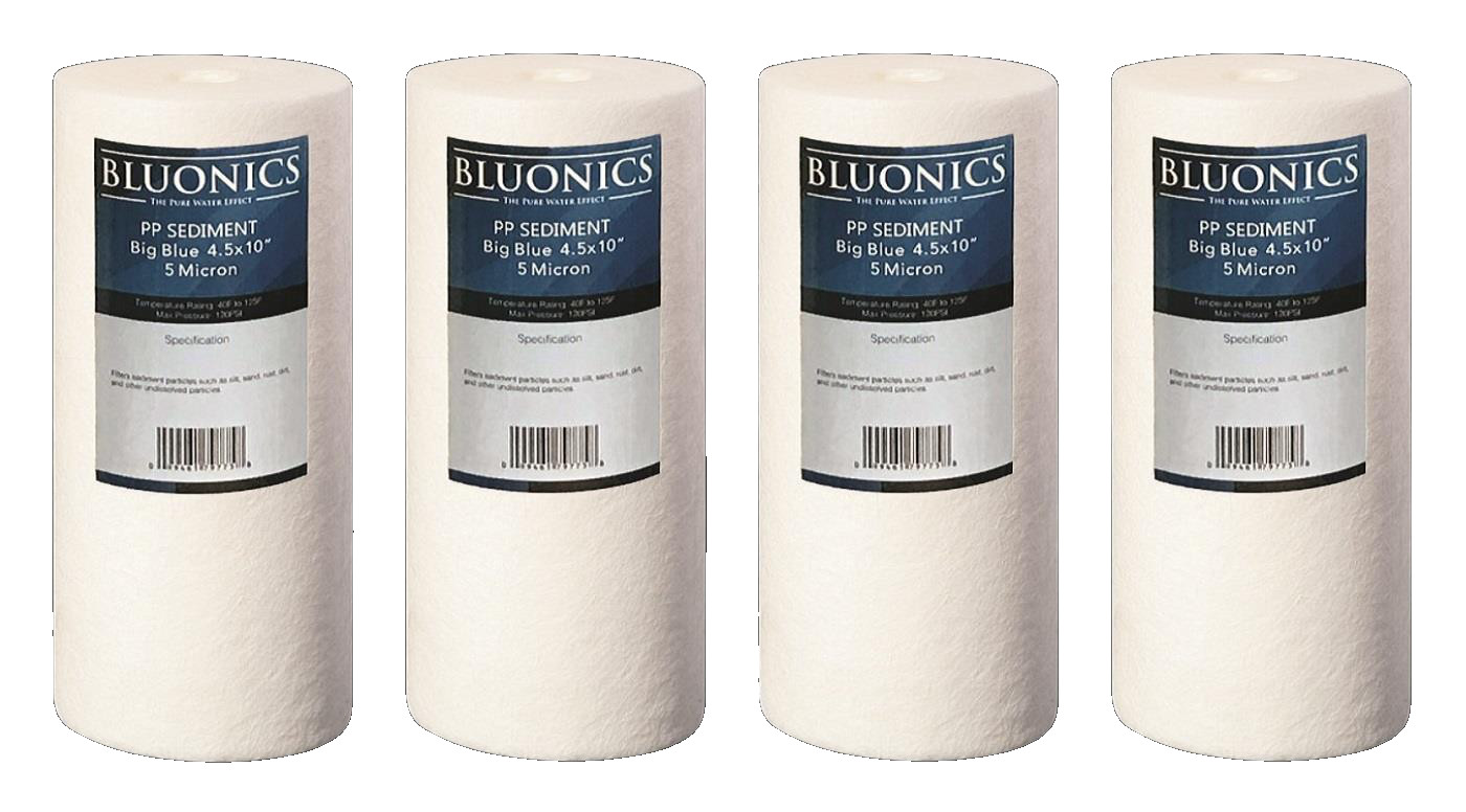 BLUONICS Sediment Water Filters 4pcs 4.5″ x 10″ Replacement Cartridges