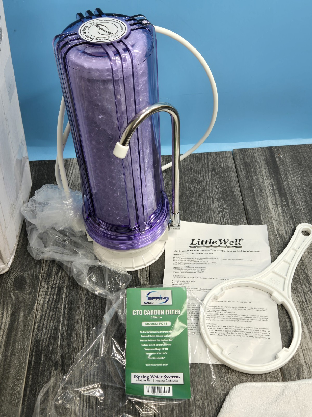 iSpring Countertop Water Filter System Housing Block Filter CKC1C 2.5″ x 10″