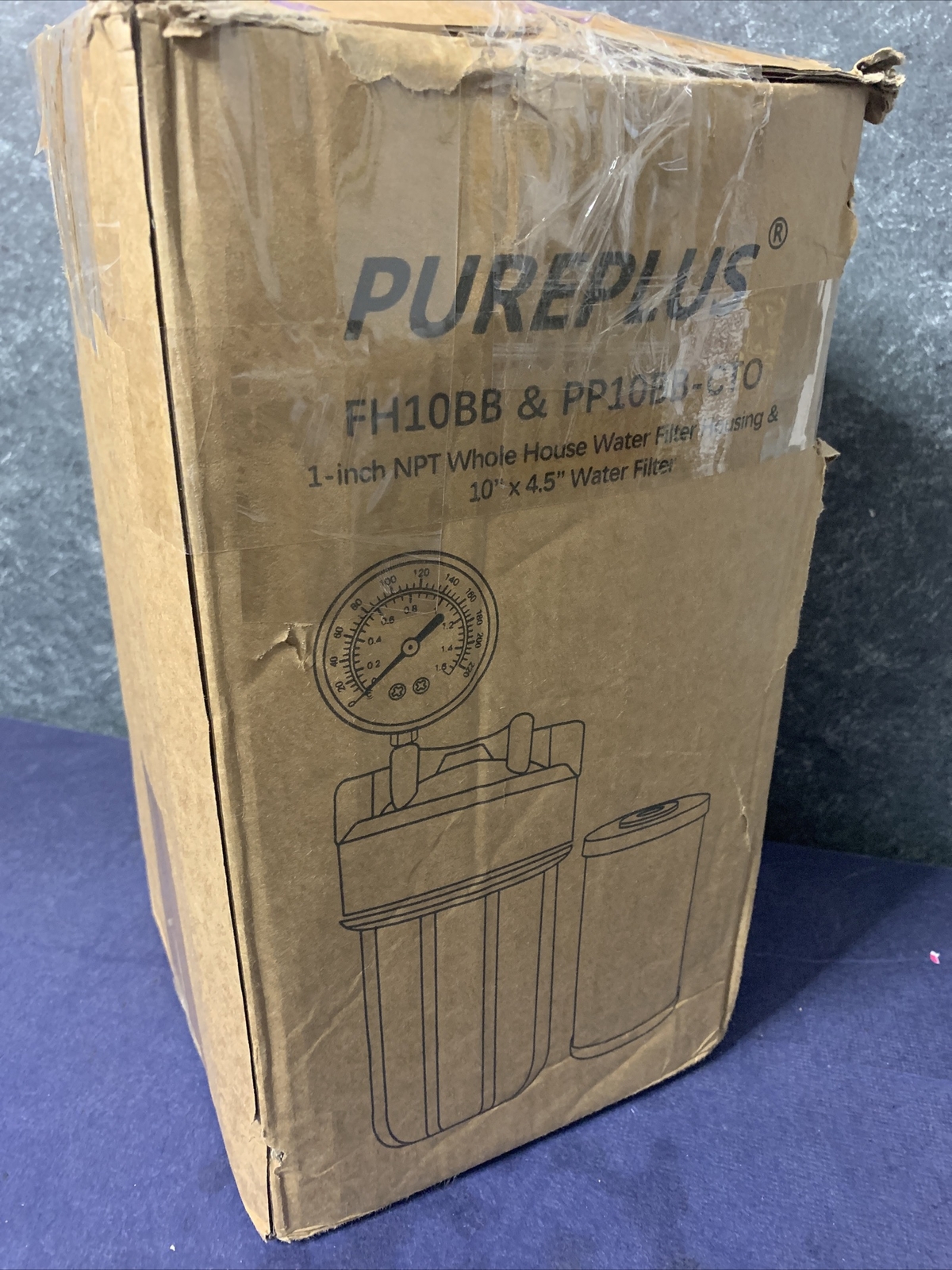 PurePlus FH10BB Whole House Water Filter Housing System w/ Sediment Filter