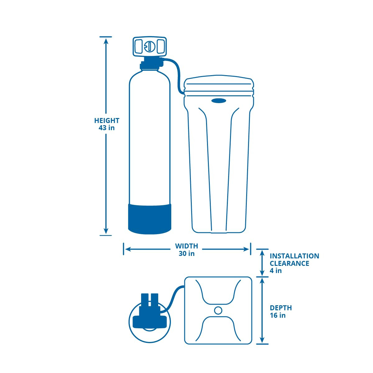 Simplysoft® 60,000 Grain Water Softener – Whole House Hard Water Reduction – Bas
