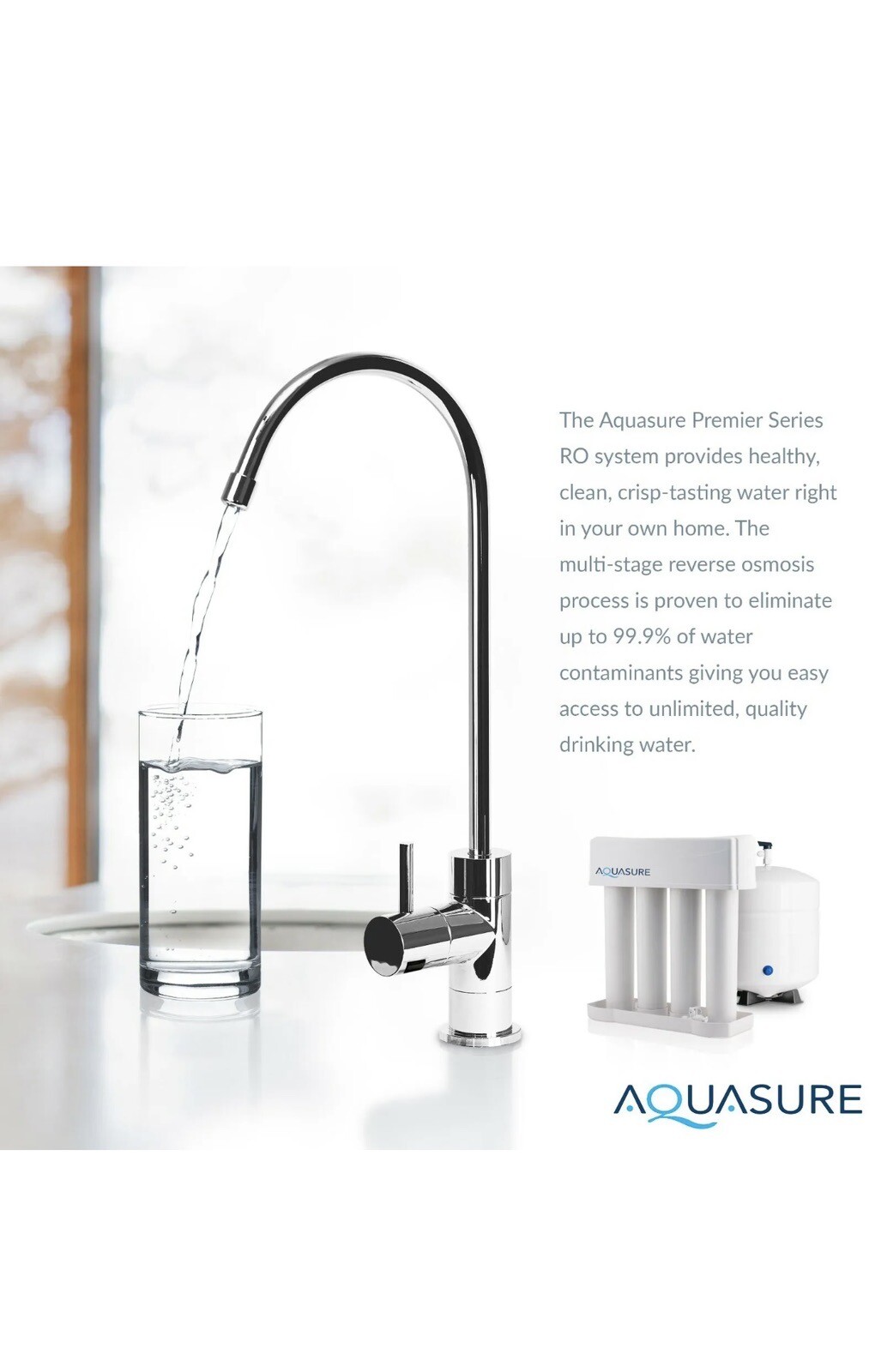 Aqua sure premier series 75 GPD reverse osmosis water filtration system with…