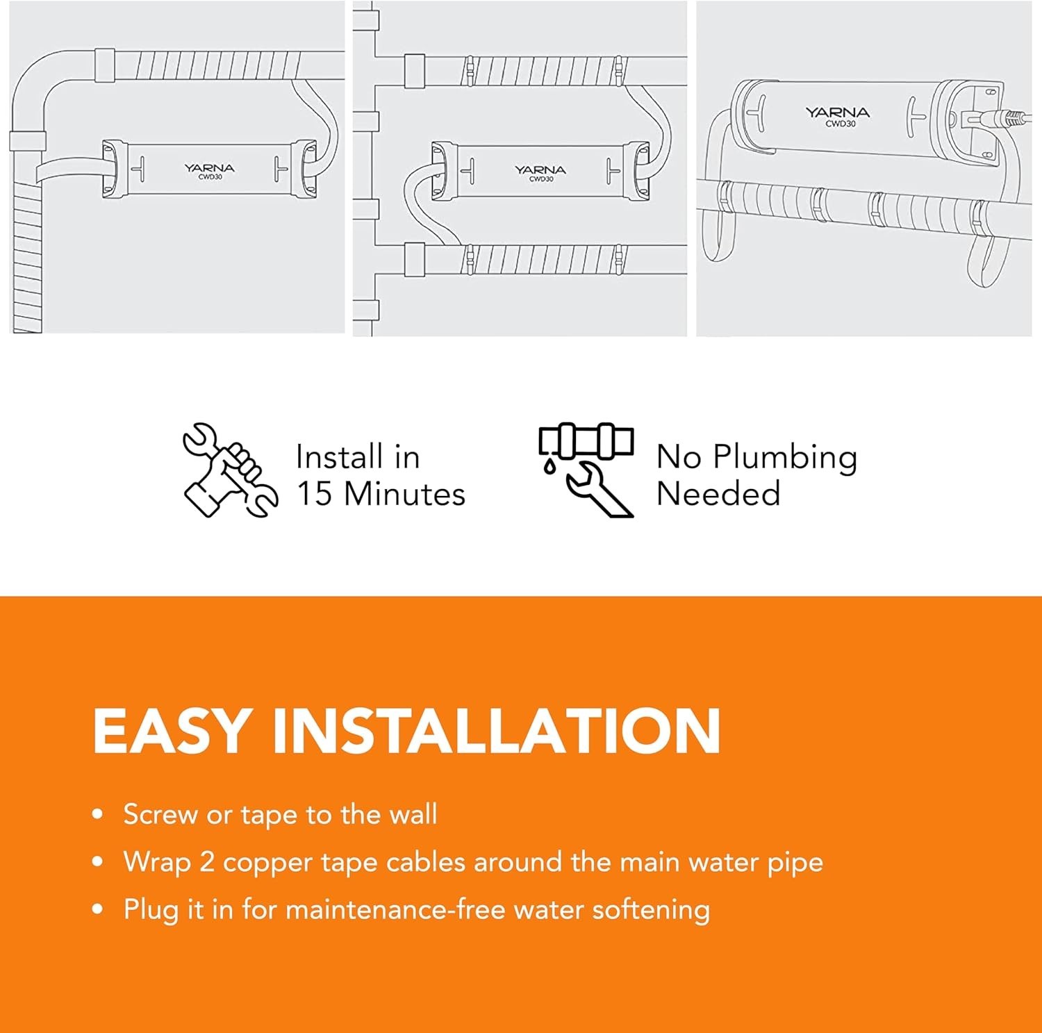 DIY Compatible Electronic Water Descaler – 2-Inch Pipe System with Glossy Finish