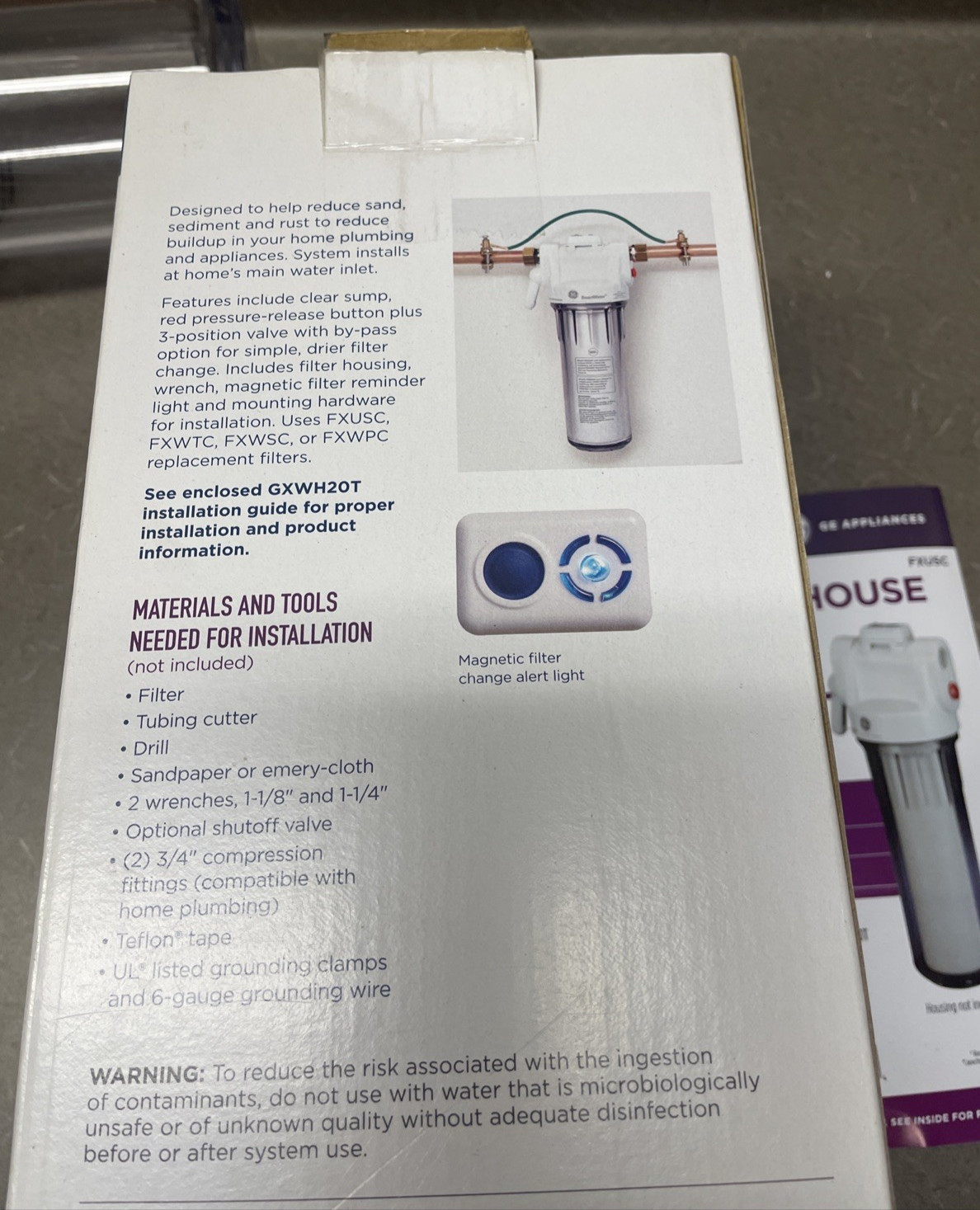 Used-GE High Flow Whole House Water Filtration. Filter Not Included