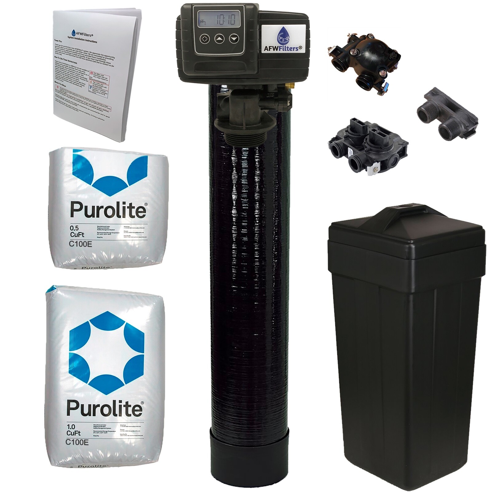 1.5 Cu Ft 48k Purolite C100E Water Softener with Fleck 5600SXT Digital Metered