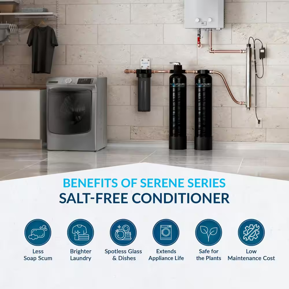 Serene 650K Gal. Whole House Salt-Free Water Conditioning Softening Descaler Sys