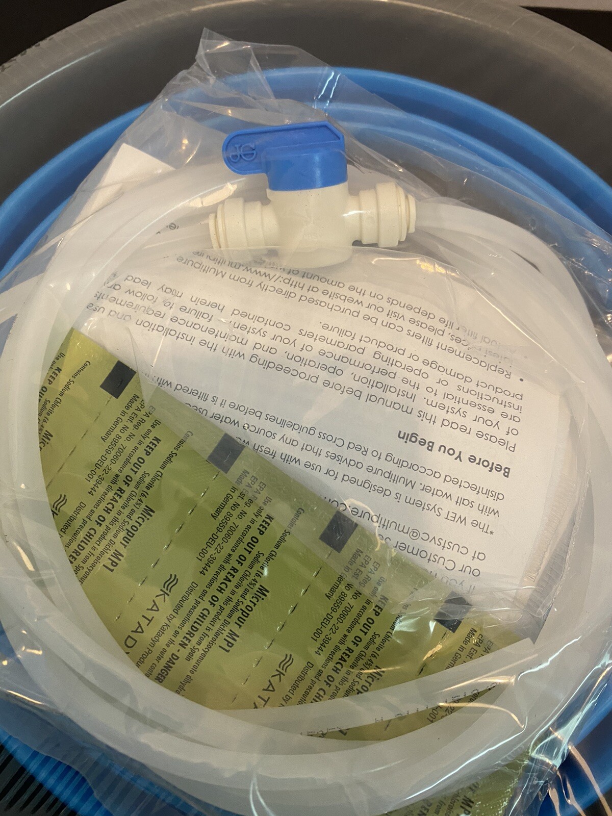 Multipure Water Emergency Treatment System. Collapsible Bucket, Filters And Hose