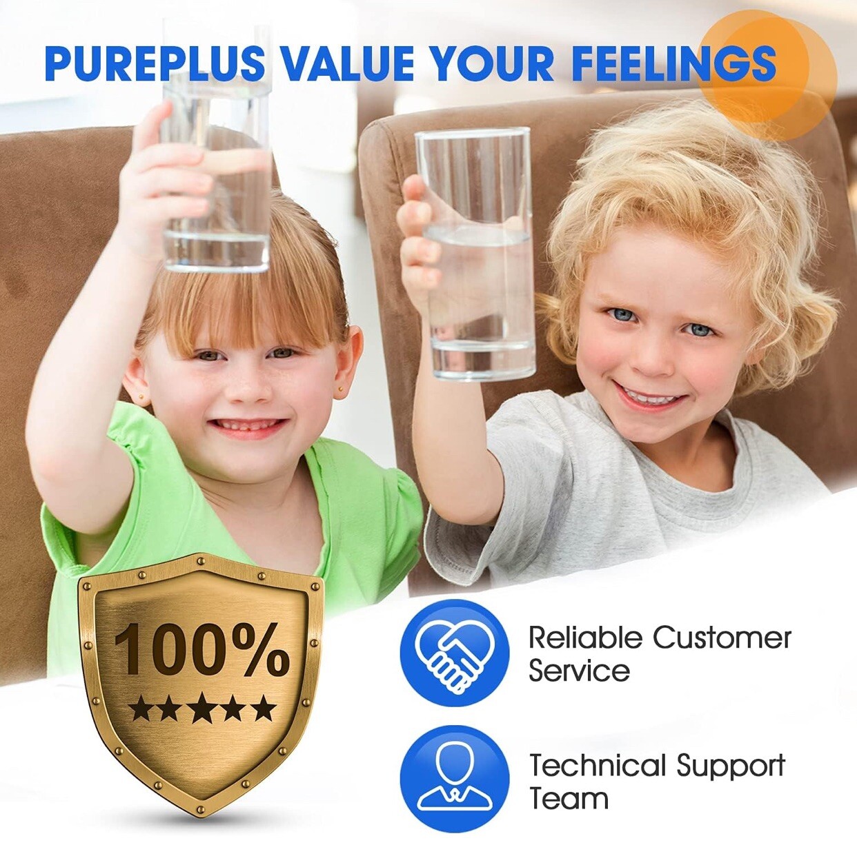 2 Pack PUREPLUS Water Filter Replacement Cartridge Activated Sediment Carbon