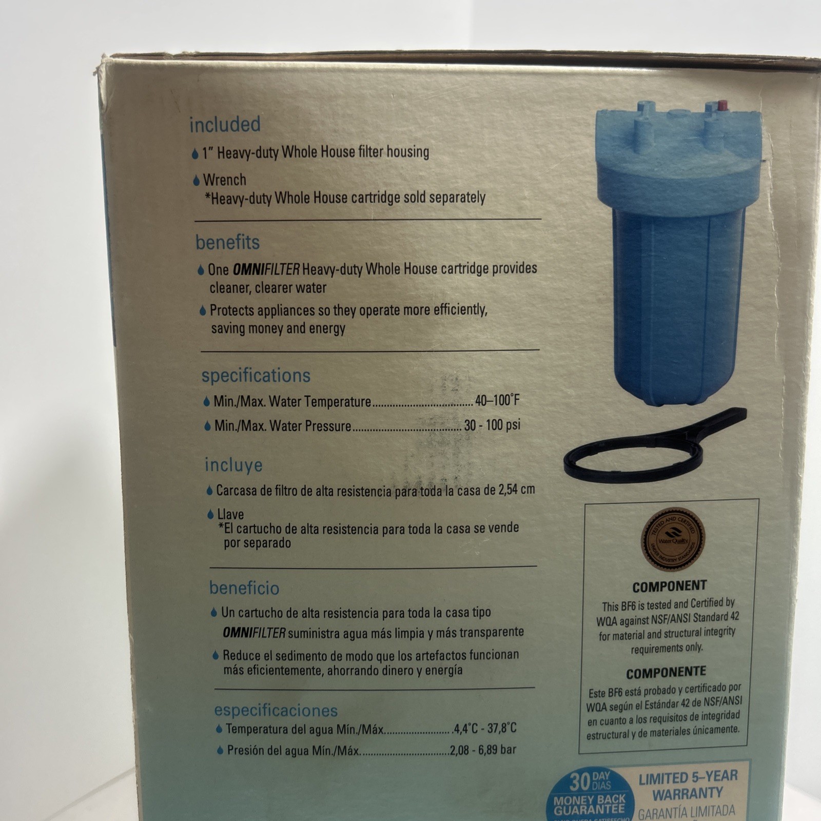 Pentair Omnifilter BF6 Heavy Duty Whole House Water Filter System