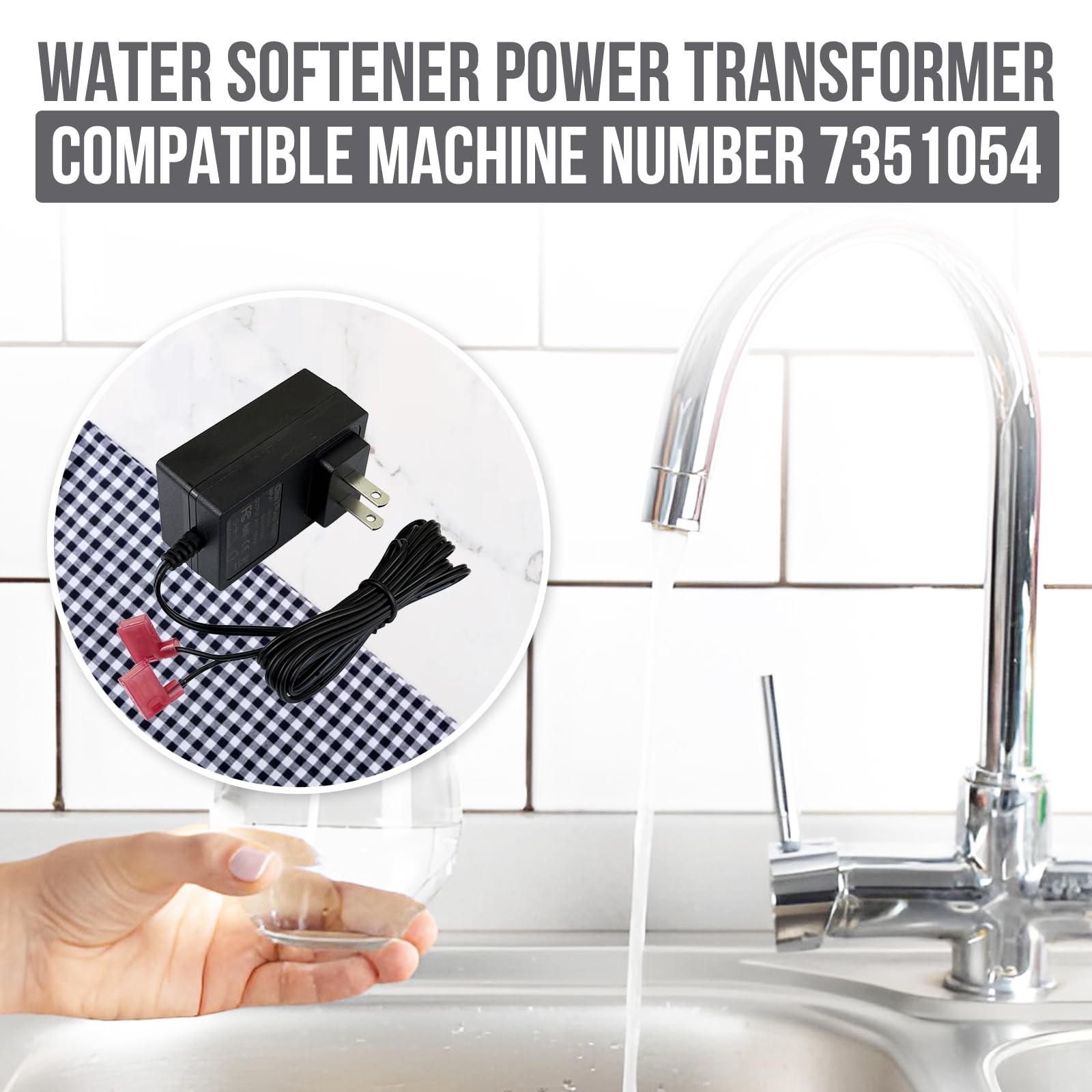 MZSZYH 7351054 Water Softener Power Adapter, 24V DC Transformer, Black