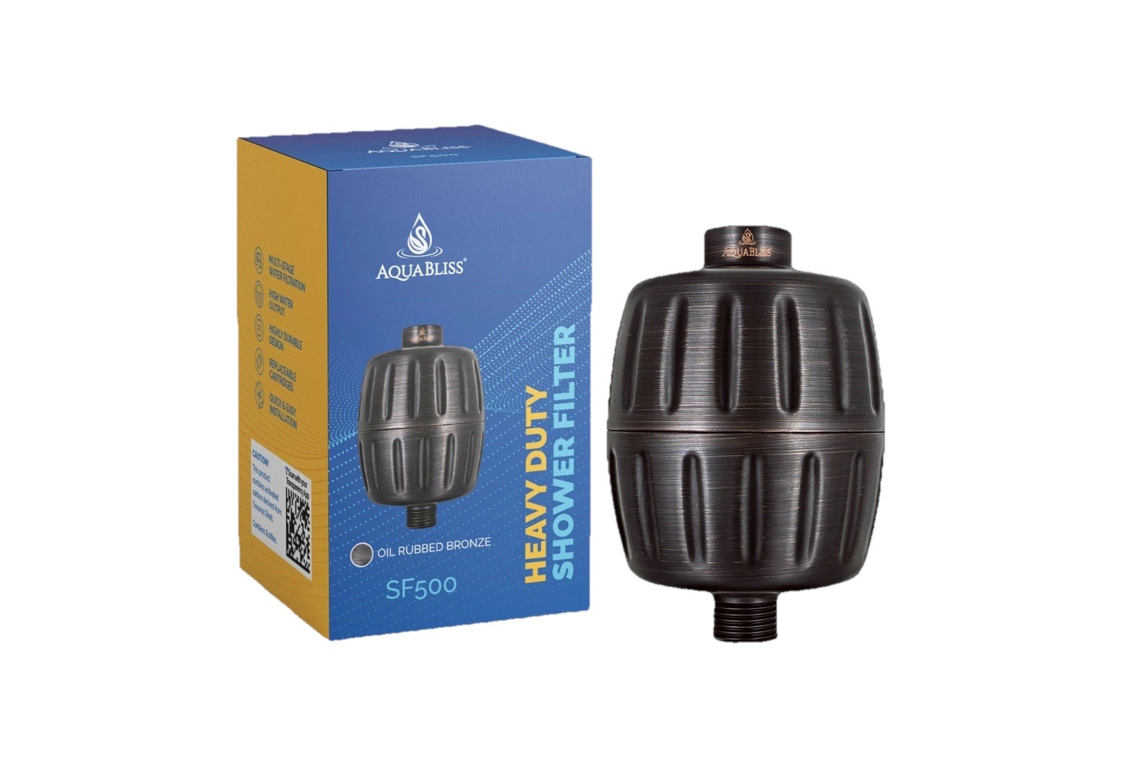 AquaBliss HD Shower Filter – #1 HEAVY DUTY Multi-Stage Shower Filter (SF500-ORB)