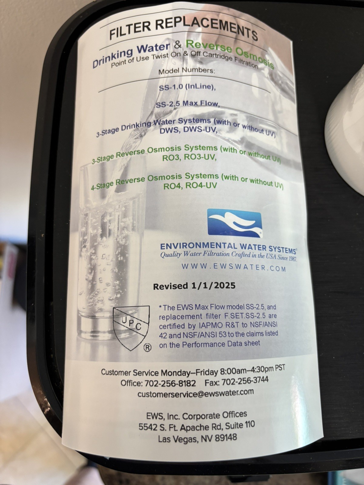 Environmental Water Systems Max Flow Filter Replacement SS-2.5 F.SET.SS-2.5