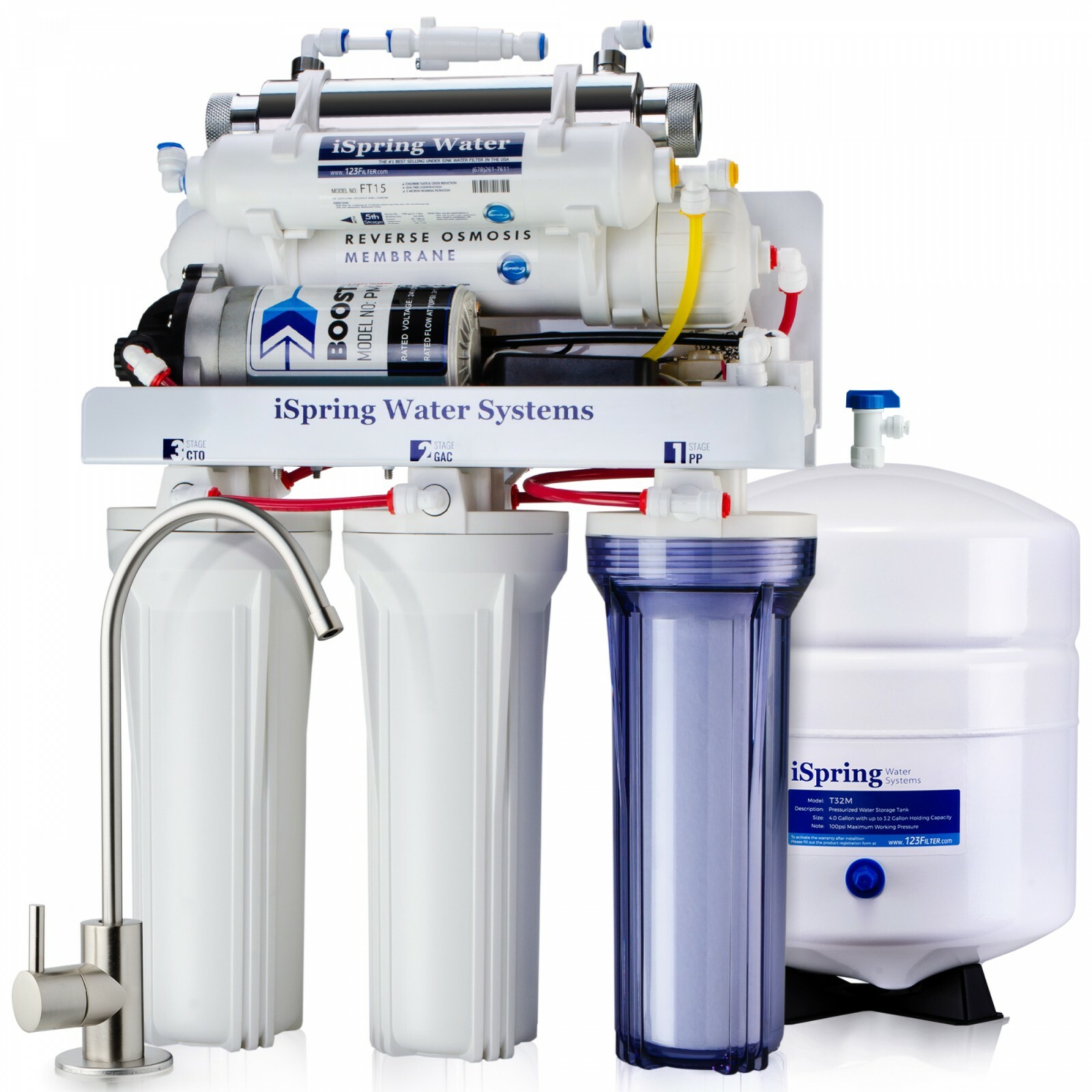 iSpring 6-Stage Under Sink RO Reverse Osmosis Drinking Water Filtration System