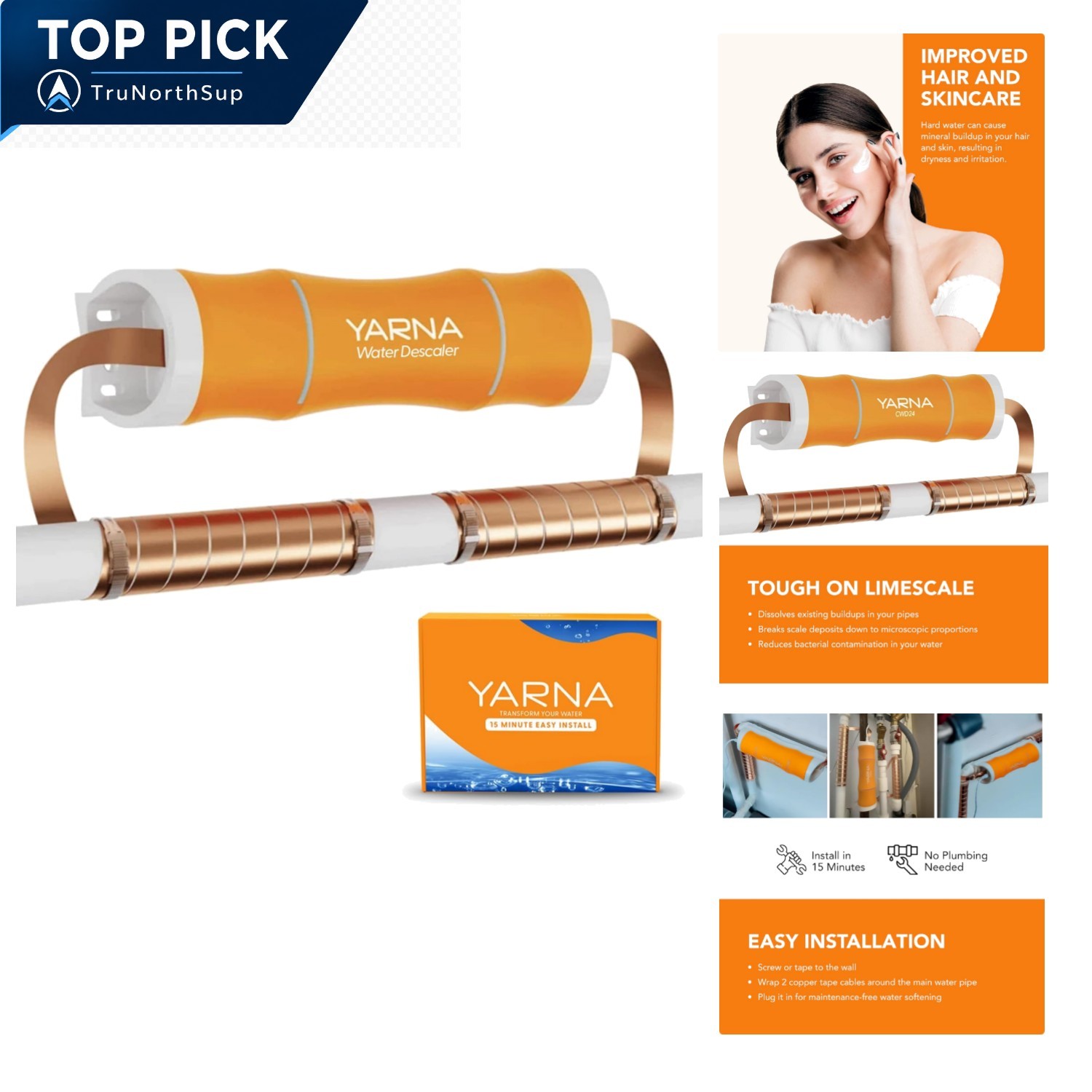 Water Descaler Whole House Salt-Free System 1 Inch Copper Pipe No Salt