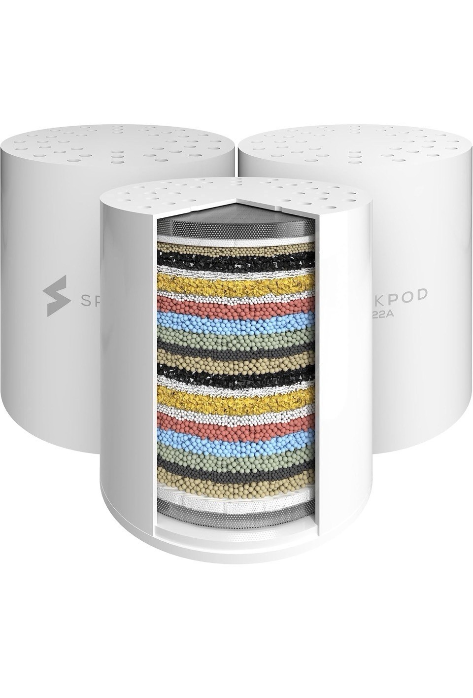 SparkPod High Output Shower Filter Cartridge- Standard Formula, White 3