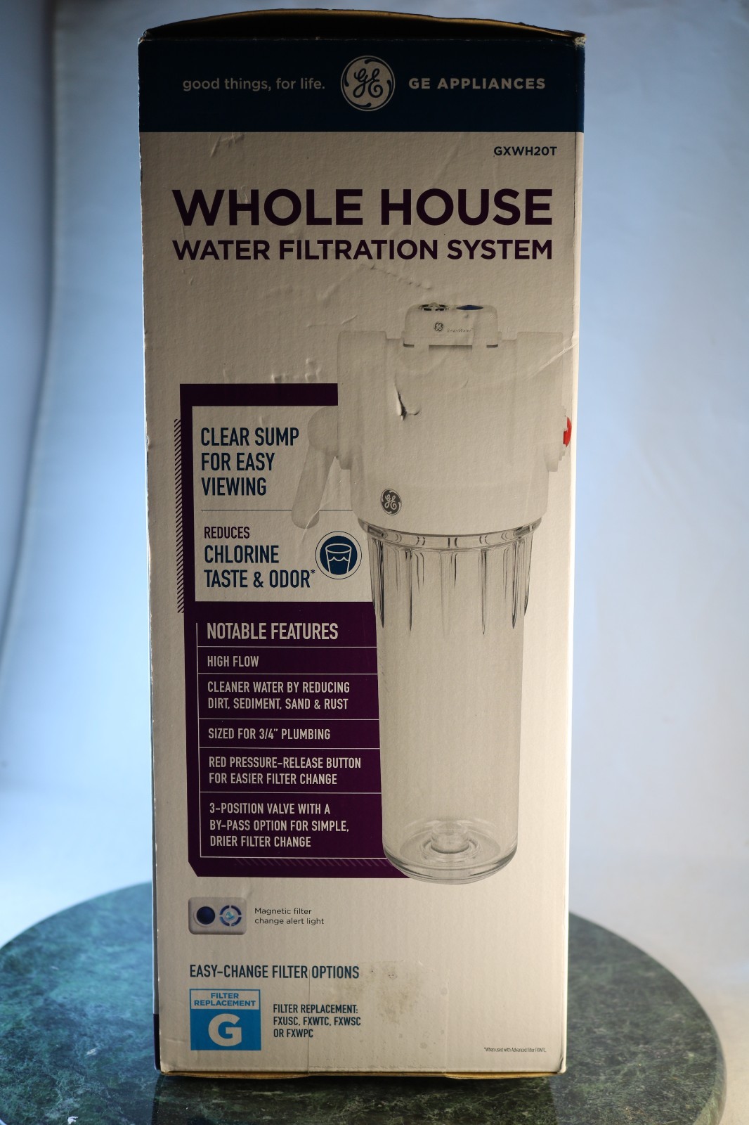 GE Whole House Water Filtration System GXWH20T Chlorine Sediment High Flow New