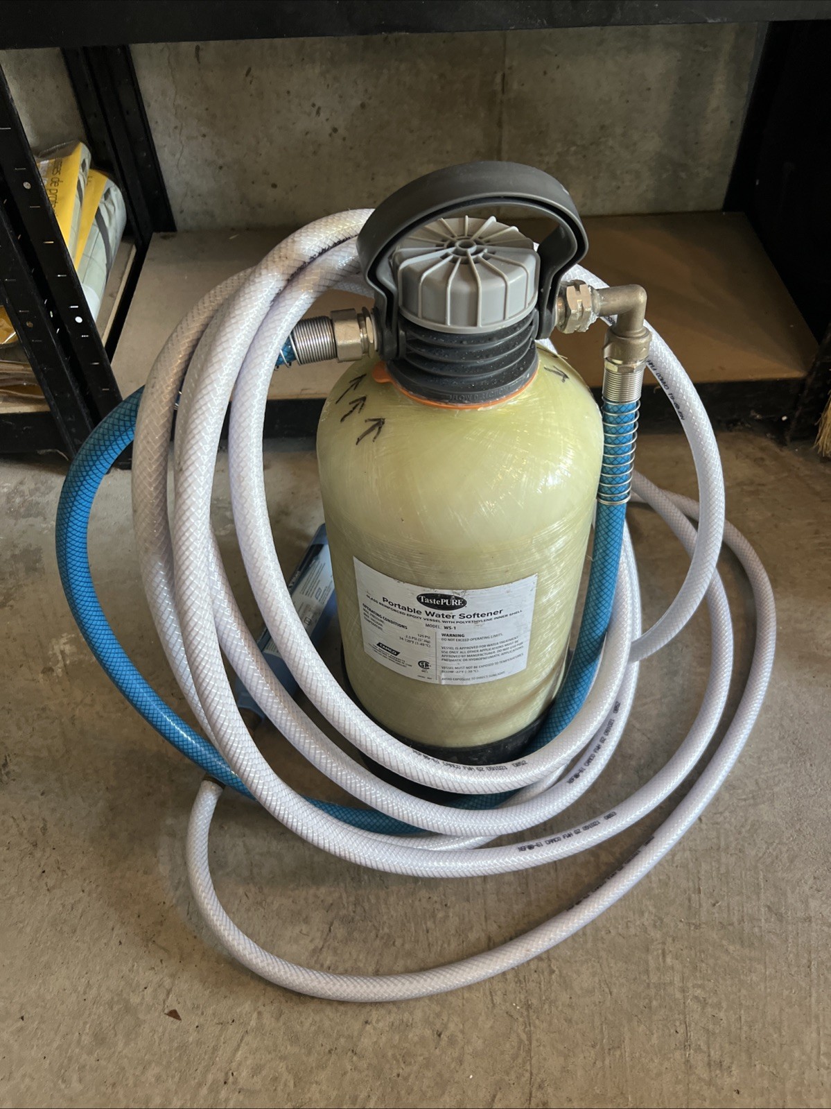 Portable Water Softener With RV Water Filter (Extremely Low Use) TastePURE WS-1