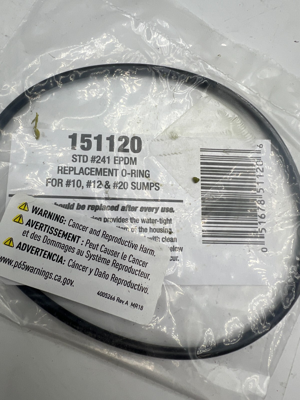 (10 pack) 151120 Pentair Cartridge Filter O Ring , Standard, Buna-N,