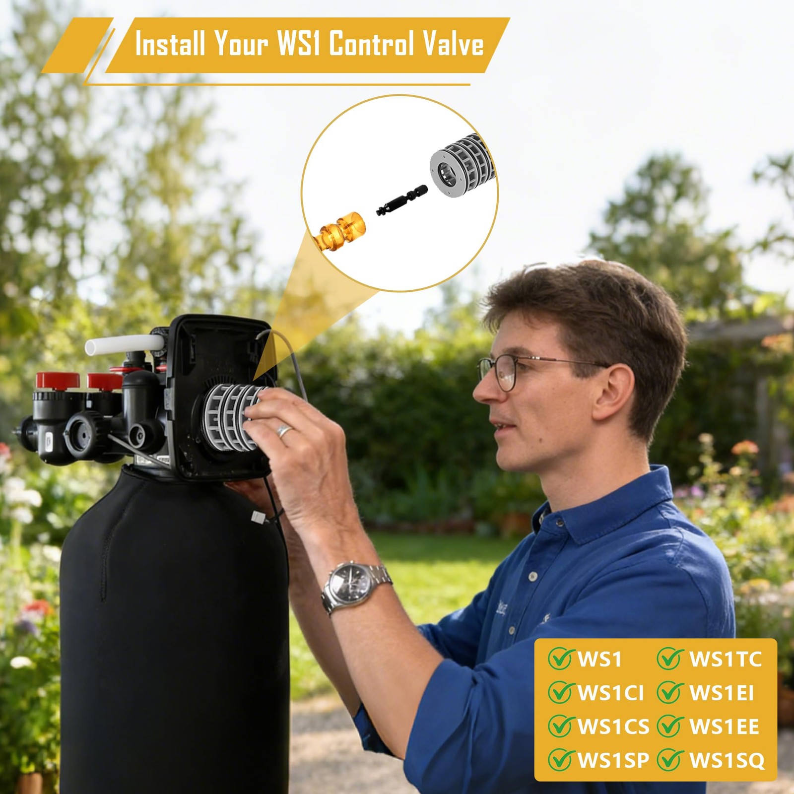 Complete Water Softener Interior Rebuild Kit Clack WS1 Wrench Service Parts