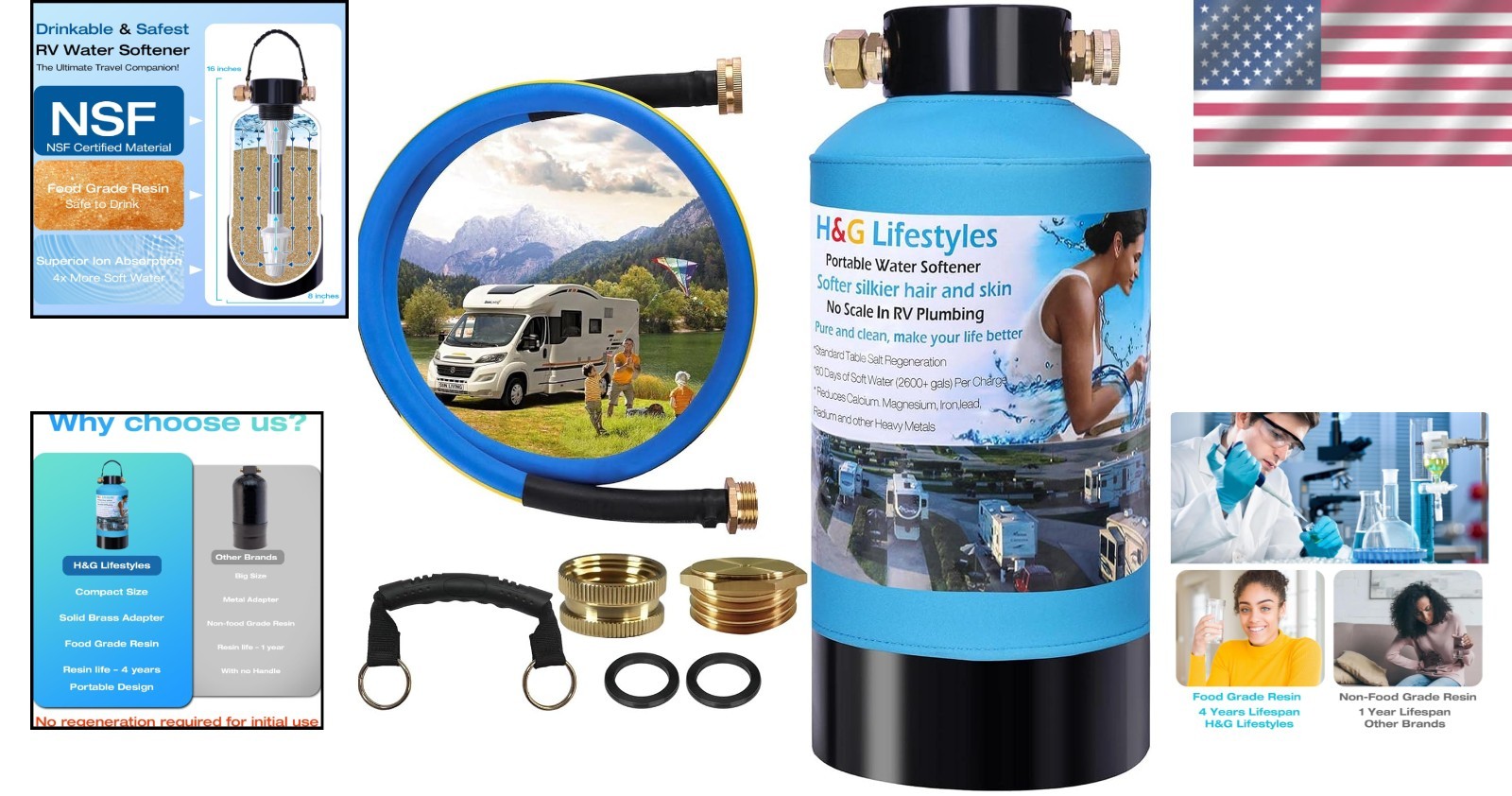 Ultimate Portable RV Water Softener – 5A Food-Grade Resin, No Salt Required