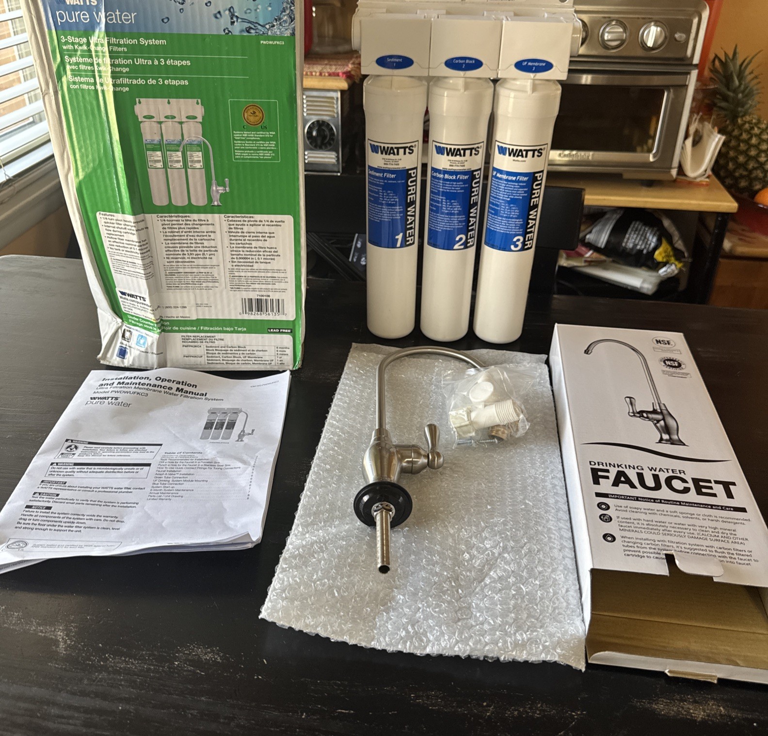 Pure Water 3 Stage UF Ultra Water Filtration System Under Sink-OPEN BOX