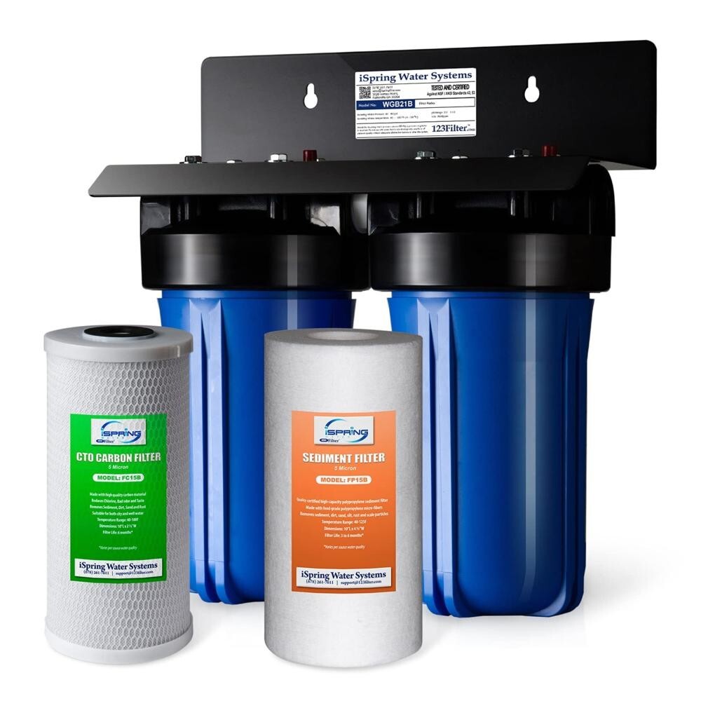 2 Stage 10 Inch Whole House Water Filtration System Sediment Chlorine Filter