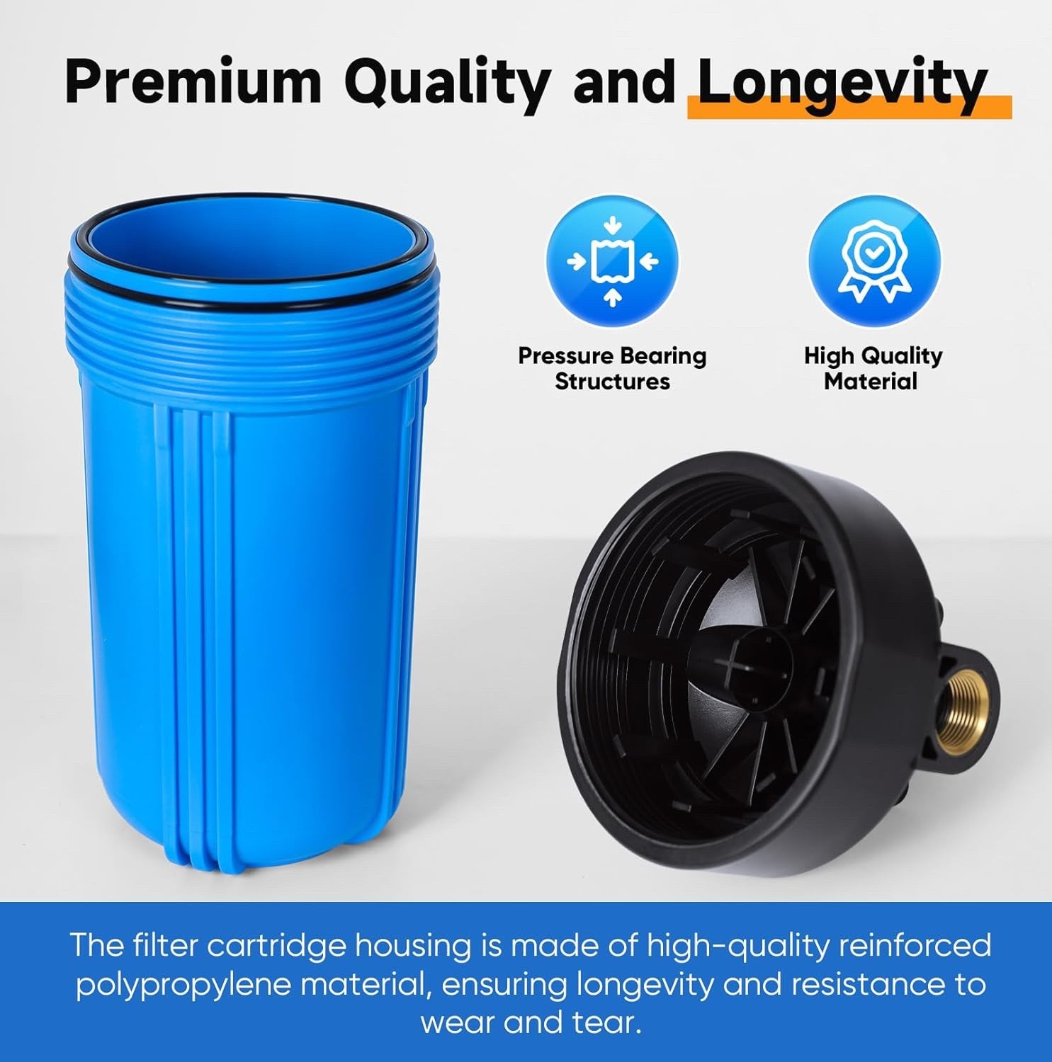 2-Stage Whole House Water Filtration System Reduces Chlorine, Odor, Heavy Metals