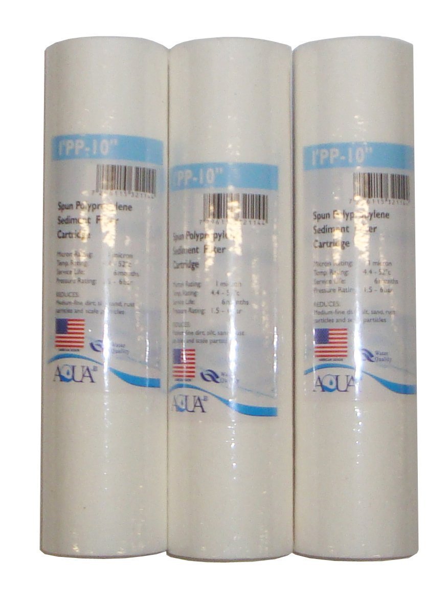 High Quality Sediment 10″x2.5″ filters,1 micron filtration, pack of 3