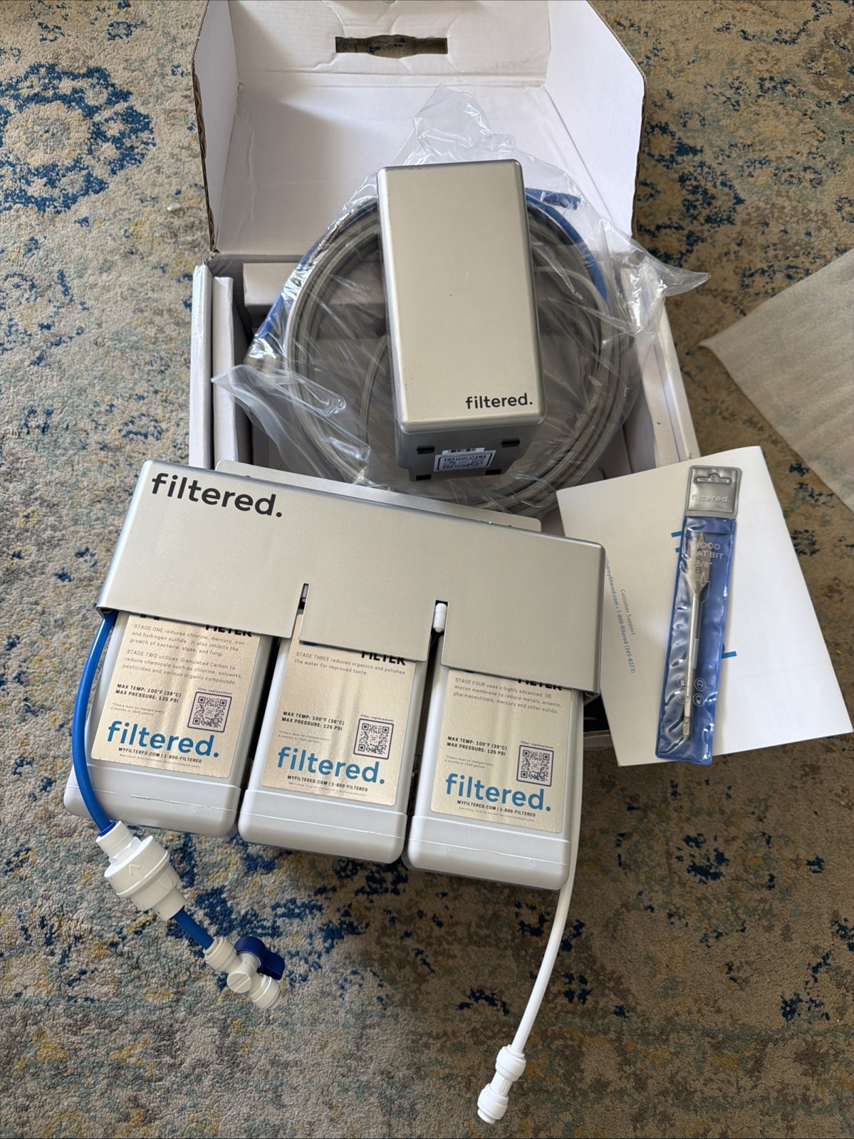 filtered. 4-Stage Inline Water Filter System for Refrigerator or Ice Maker