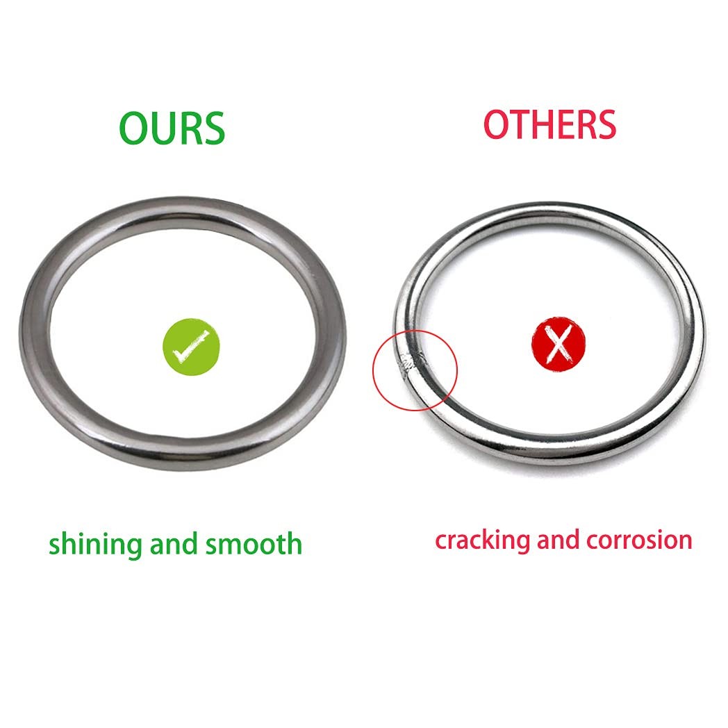 AIVOOF 3″ Metal O-Ring, 2 Pack 304 Seamless Welding Stainless Steel 2 PACK