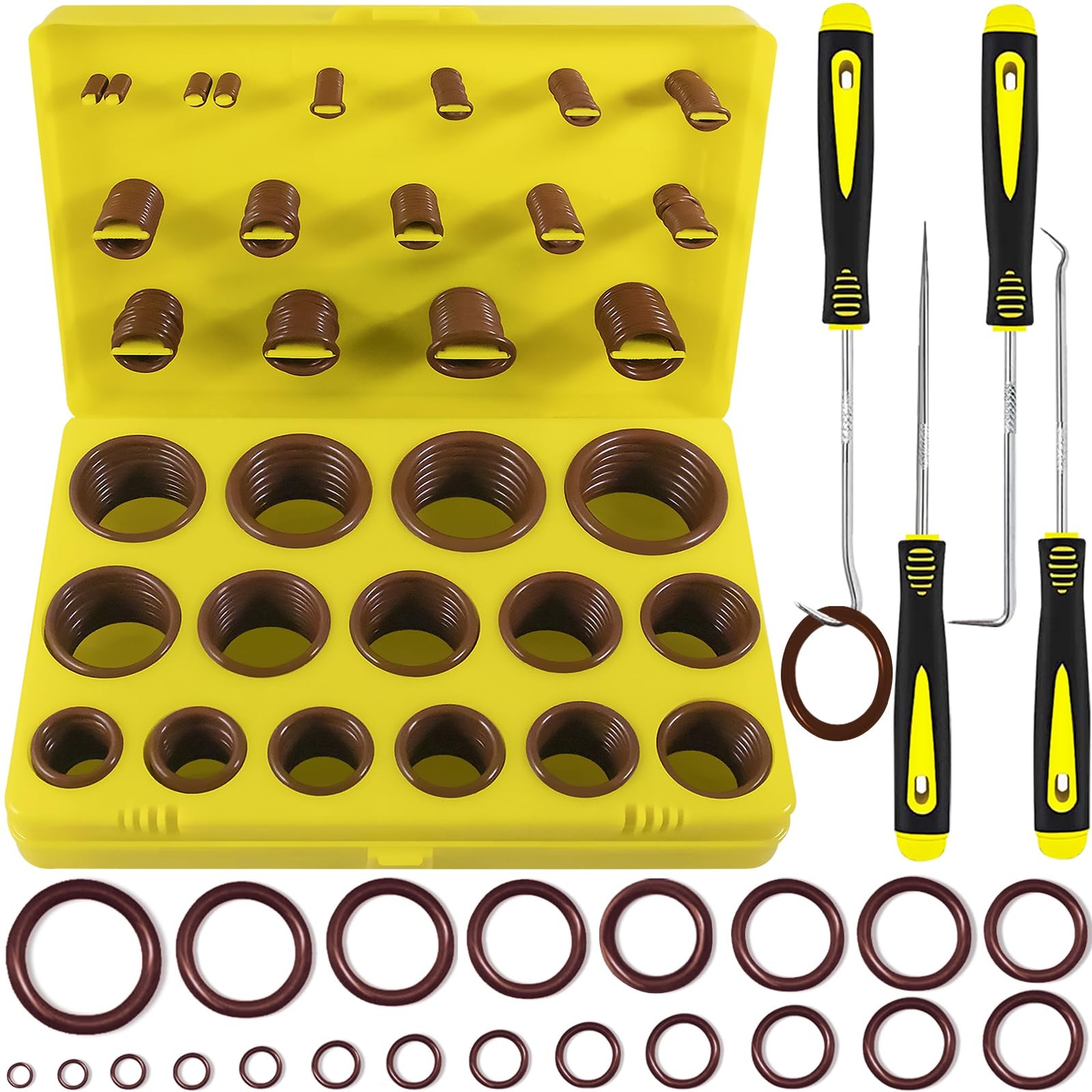 XBVV 382 PCS 30 Size SAE FKM Viton O-Ring Kit for Various Chemical, Brown
