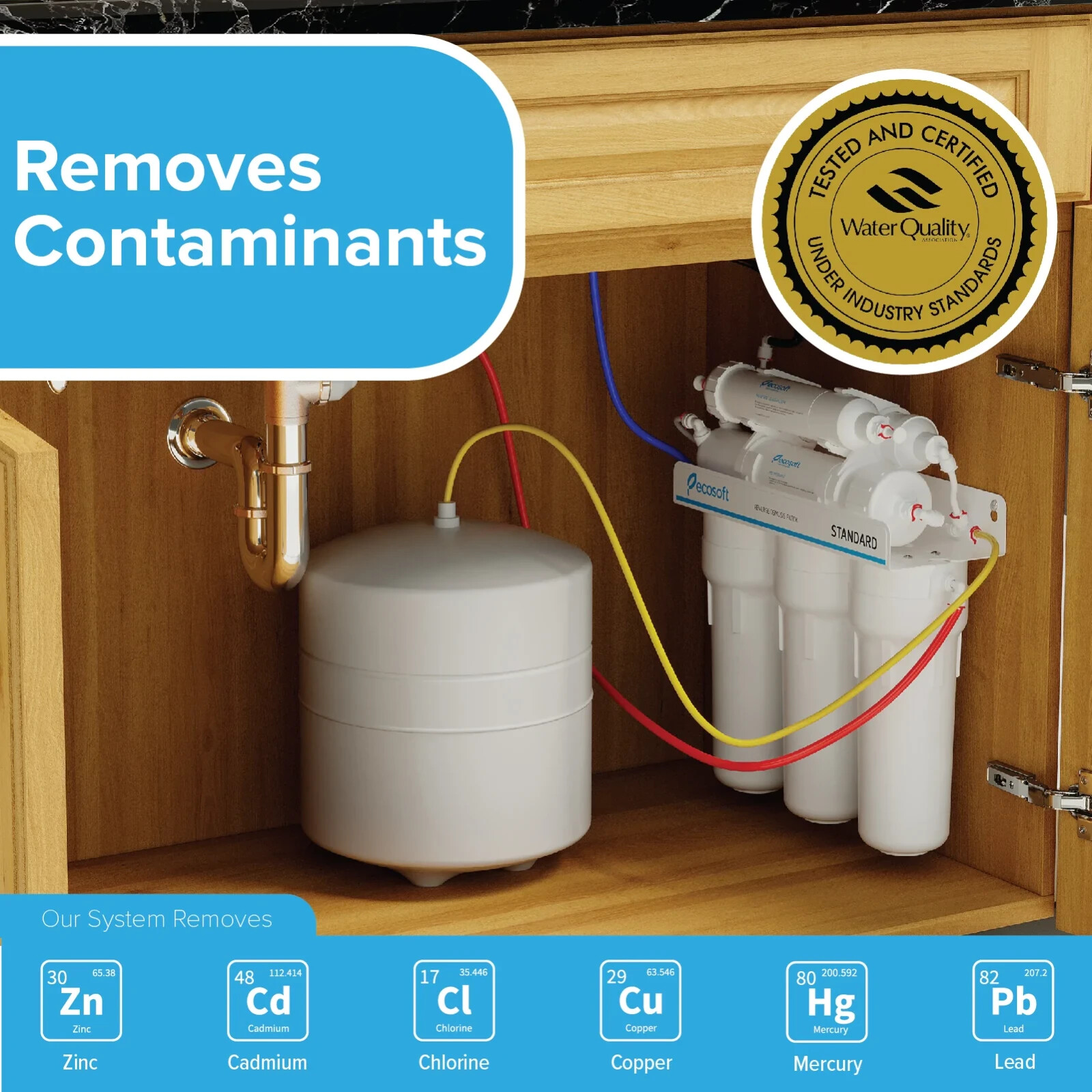 6 STAGE RO WATER FILTER SYSTEM WITH MINERALIZATION – ECOSOFT STANDARD