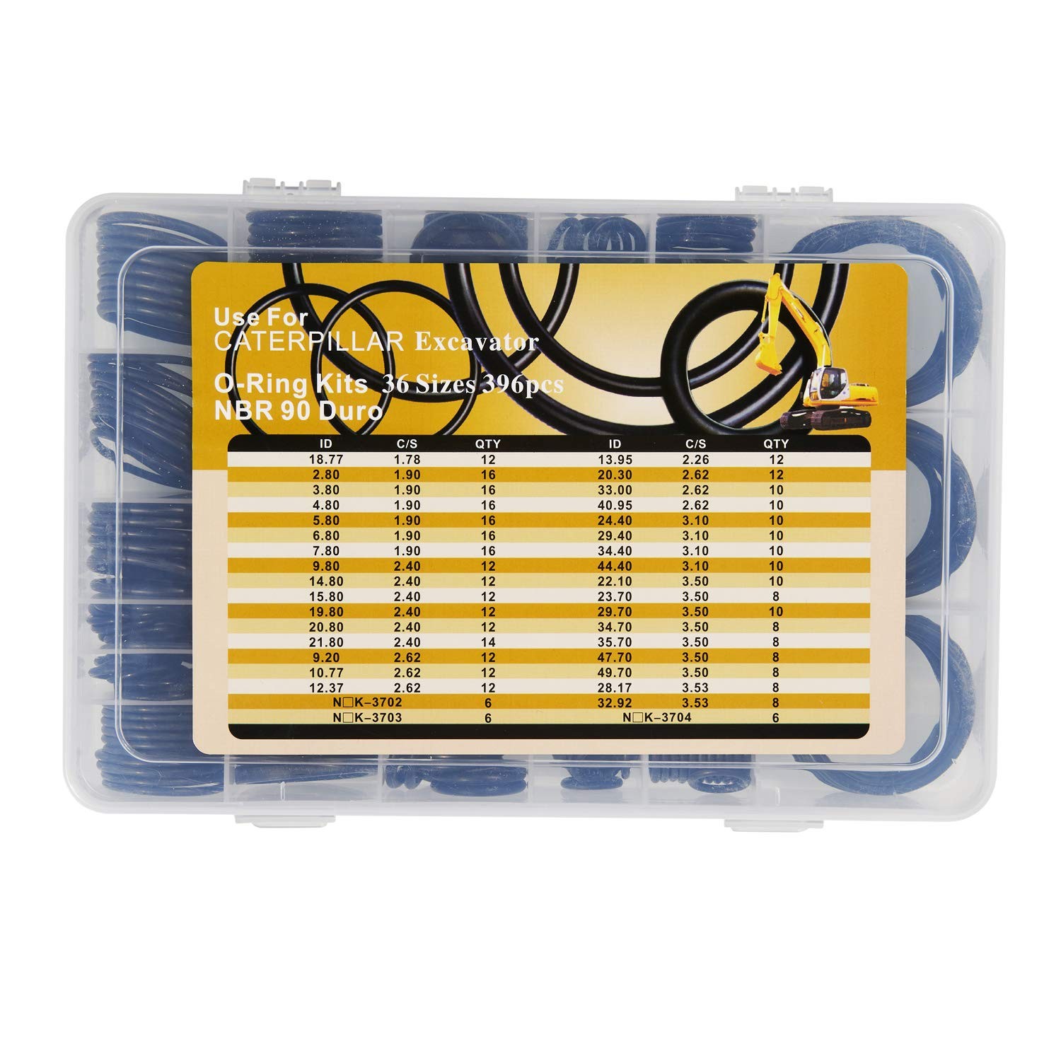 BUSY-CORNER 396 Pieces O-Ring Kit Nitrile 90 Duro for Hydraulic Pipe Pump…