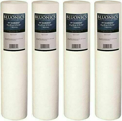 Bluonics 4pc Sediment Water Filters 4.5″ x 20″ (1 Micron) Replacement Cartridges