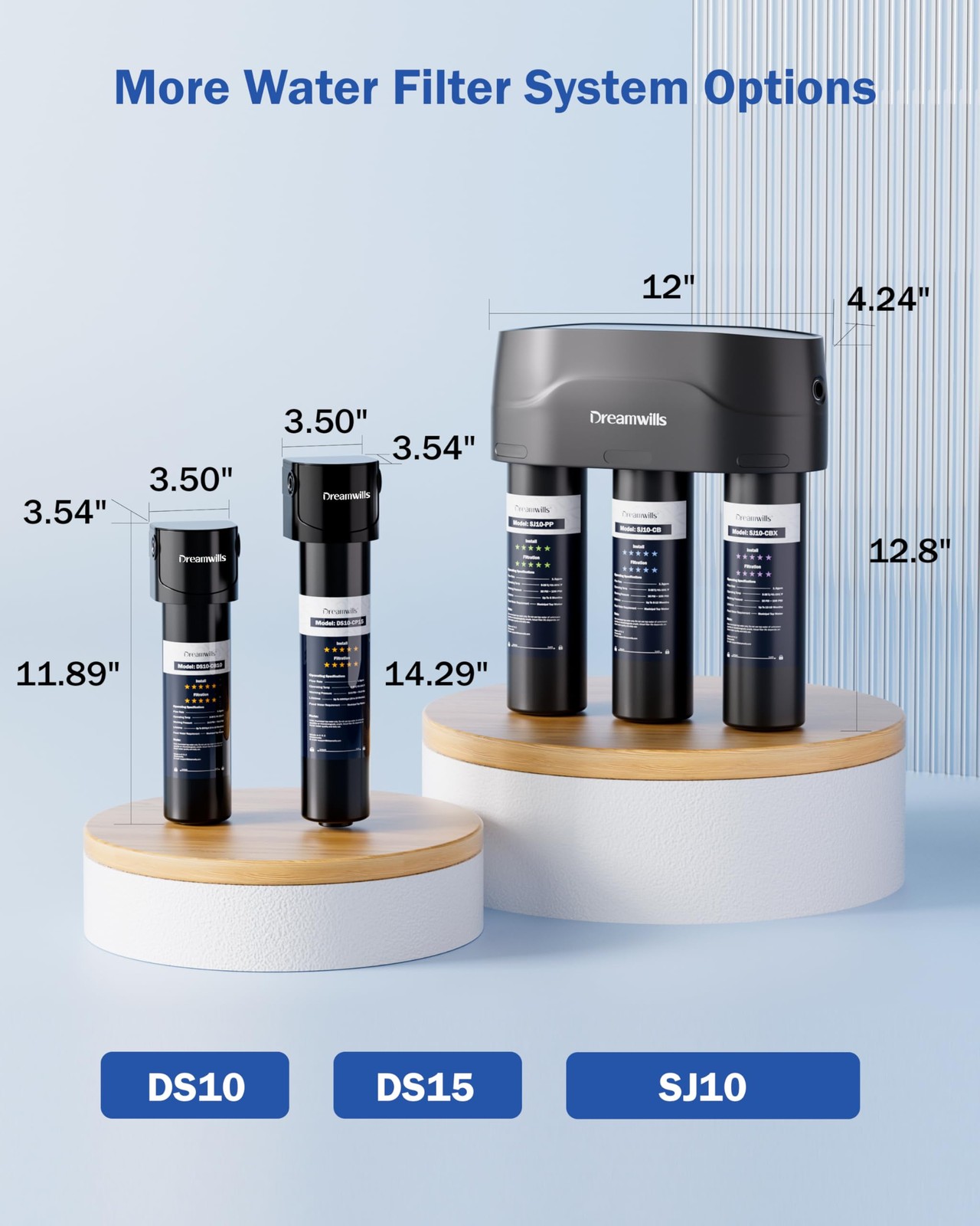 Dreamwills 8-Stage Under Sink Water Filter System Sj10 High-Flow 1.3 Gpm Under