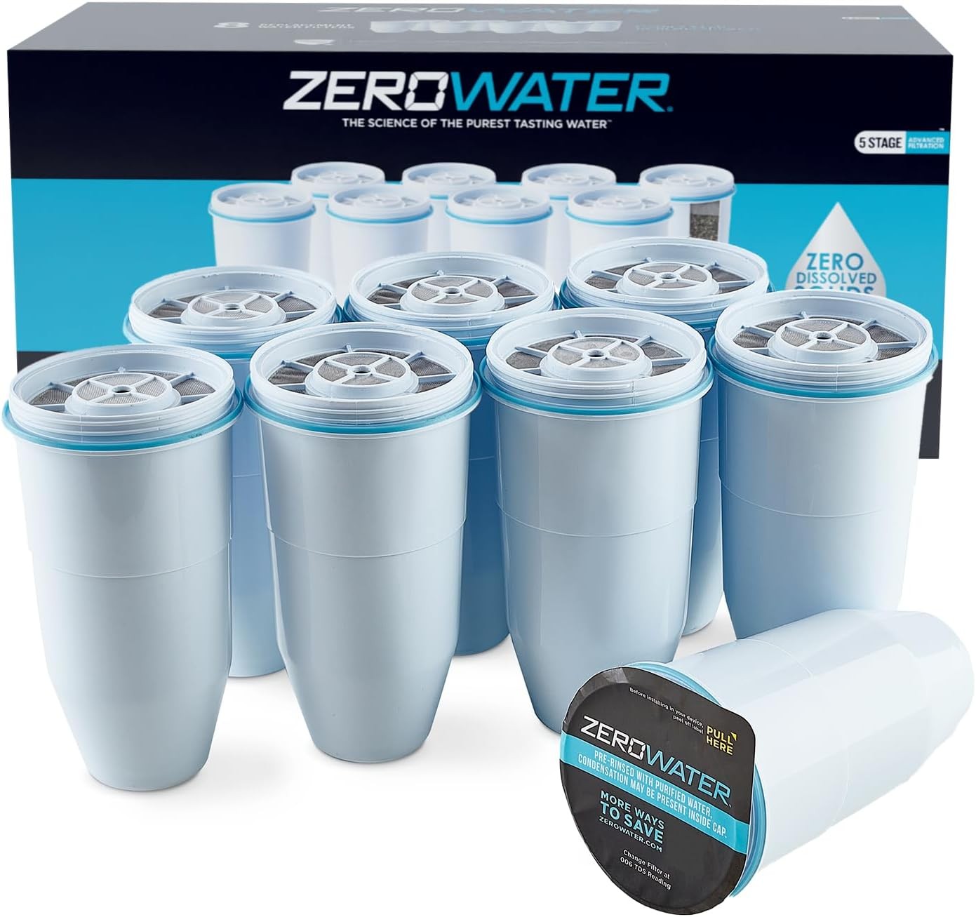 5-Stage Zero TDS Water Filter Cartridges – IAPMO Certified, 8-pack