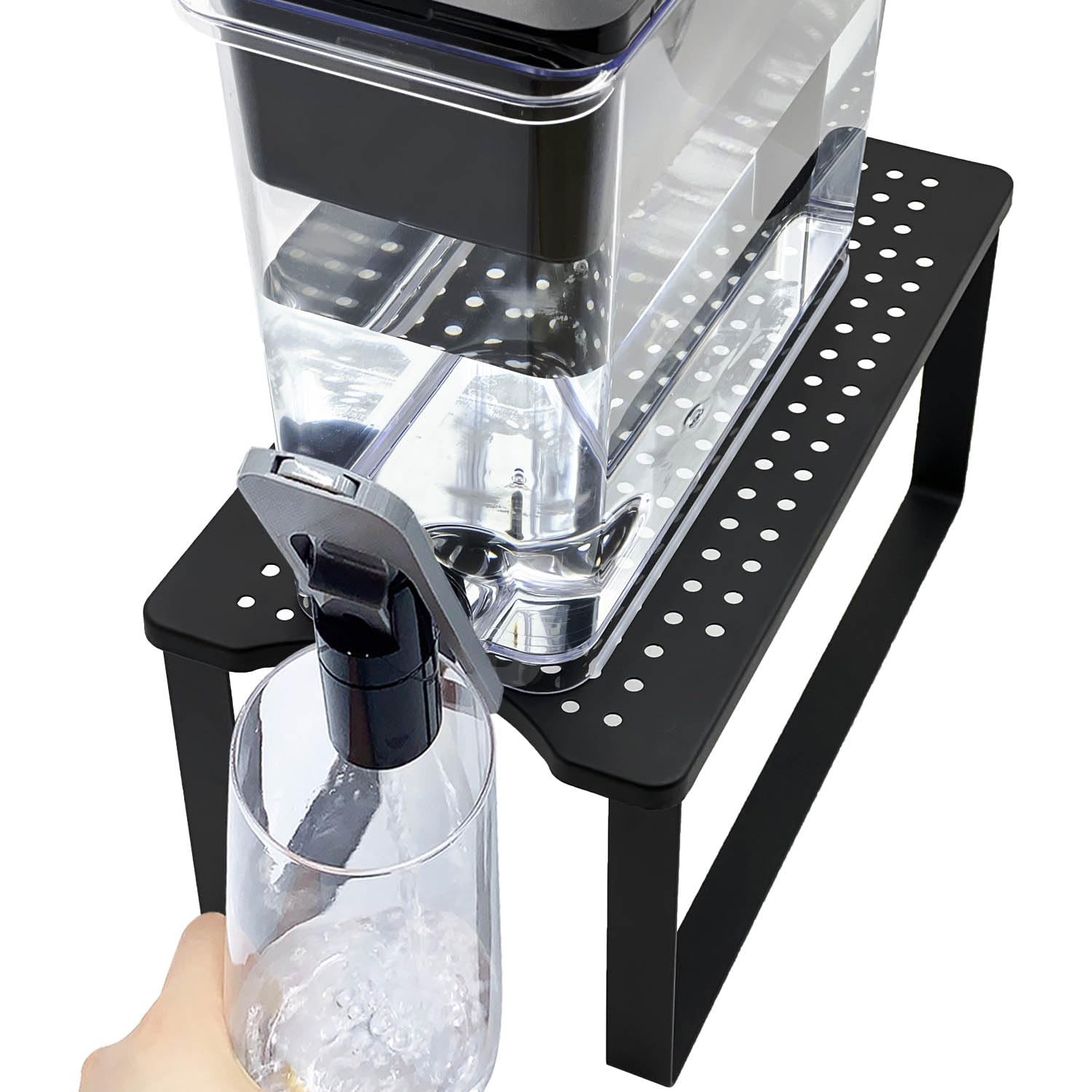 Water Filter Stand for Brita Dispenser, Metal, 7.8 in Wide x 14.8 Black
