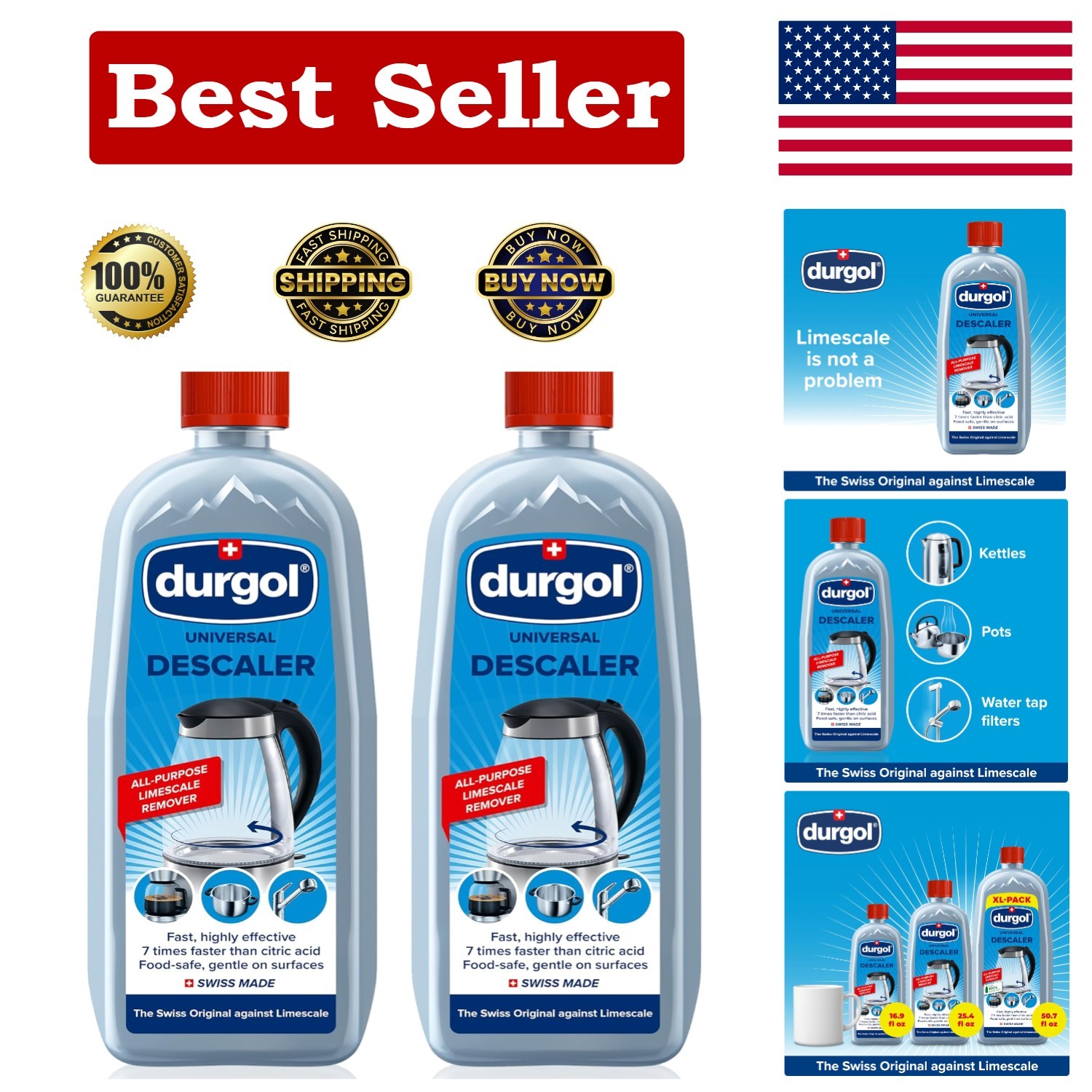 Effective Unscented 2-Pack Descaler – 16.9 Fl Oz for Kettle & Coffee Machine