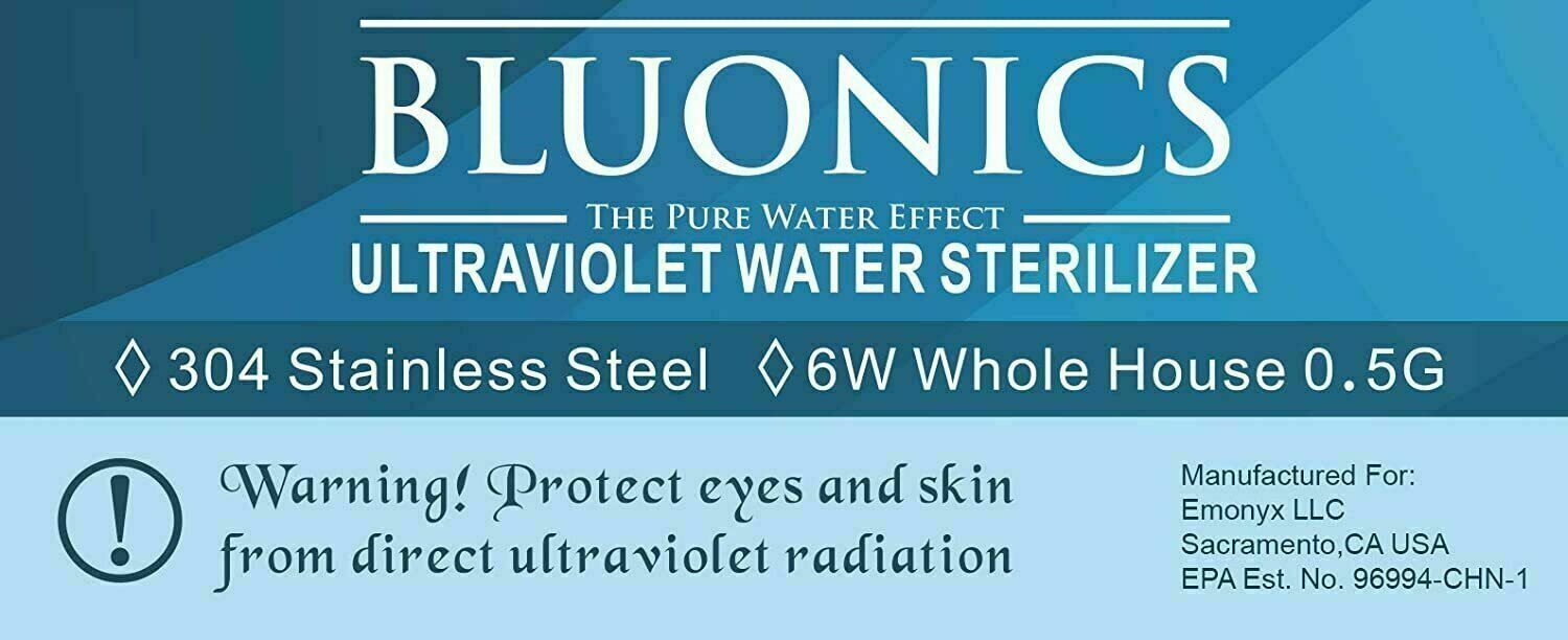 Ultraviolet Light Water Purifier for Reverse Osmosis 0.5 GPM Extra Bulb