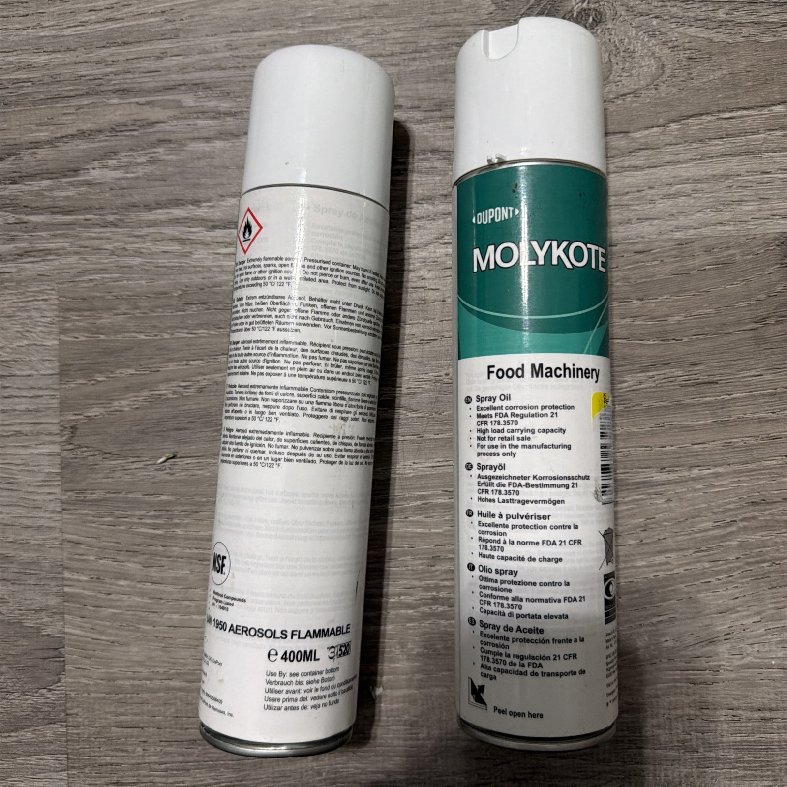 2 Pack MOLYKOTE Food Grade Lubricating Oil spray 400ml