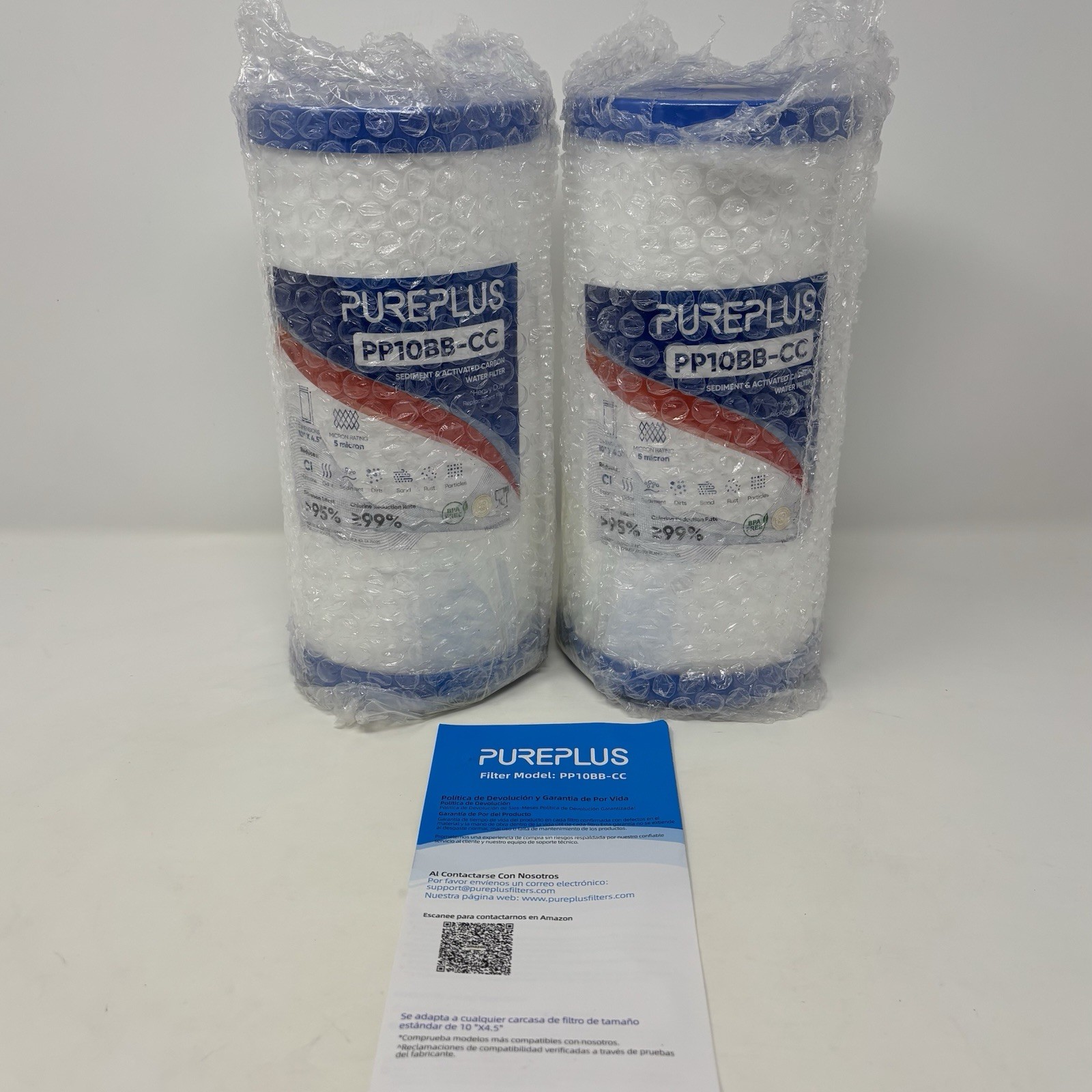 PUREPLUS Water Filter Replacement PP10BB-CC Sediment & Activated Carbon 2 Pack