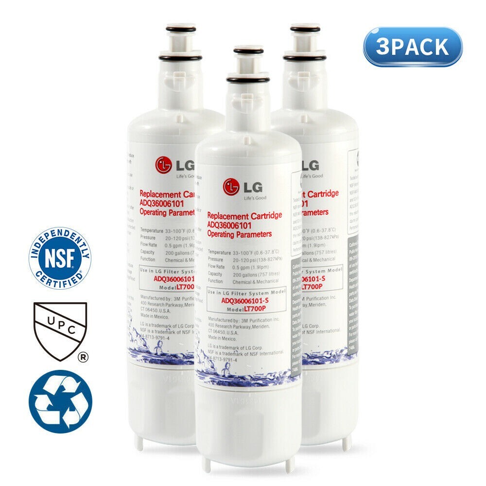 3 Pack L-G LT700P ADQ36006101 Fit kenmore 9690 Refrigerator Water filter