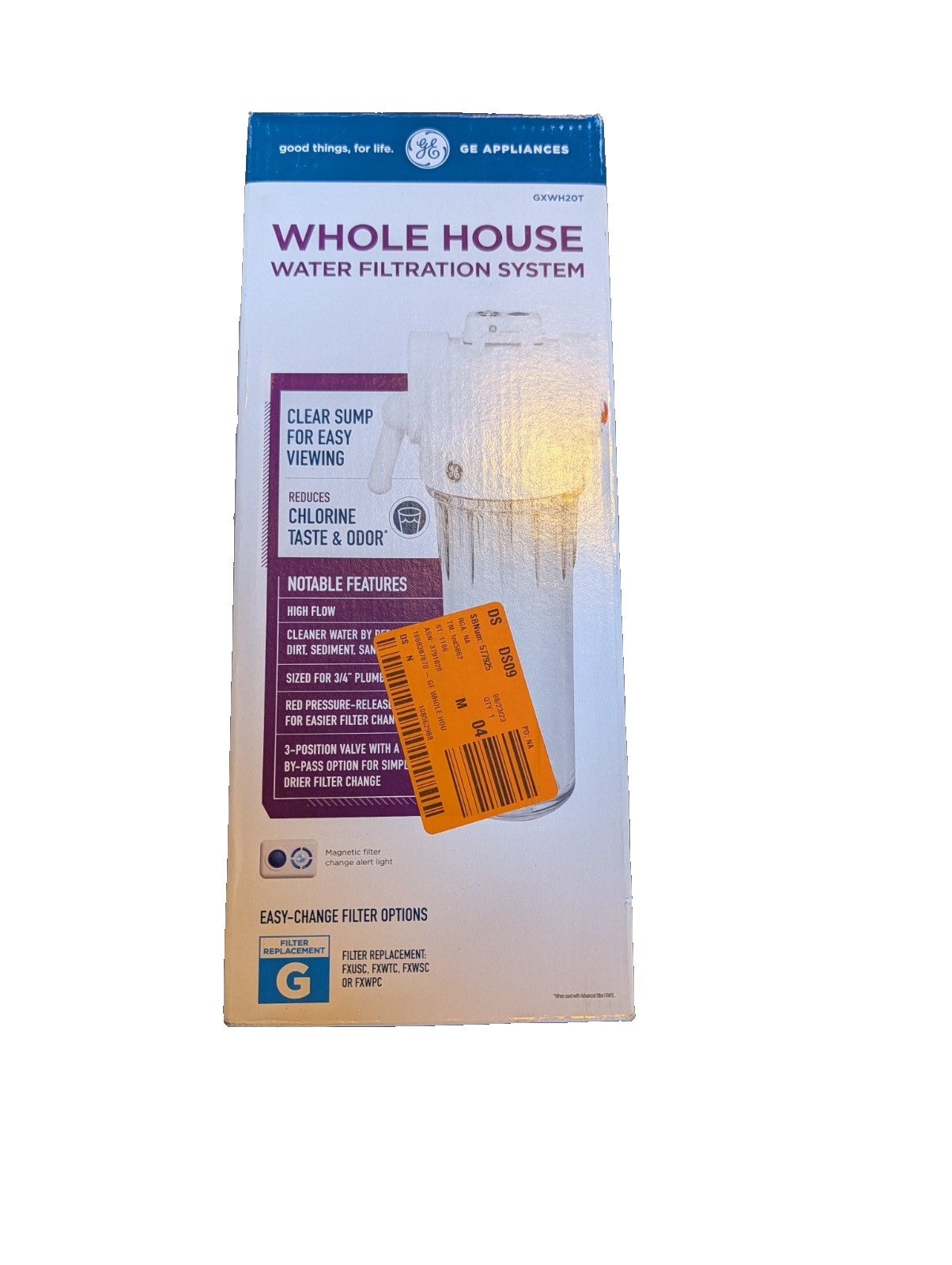 GE Whole House Water Filtration System Model GXWH20T
